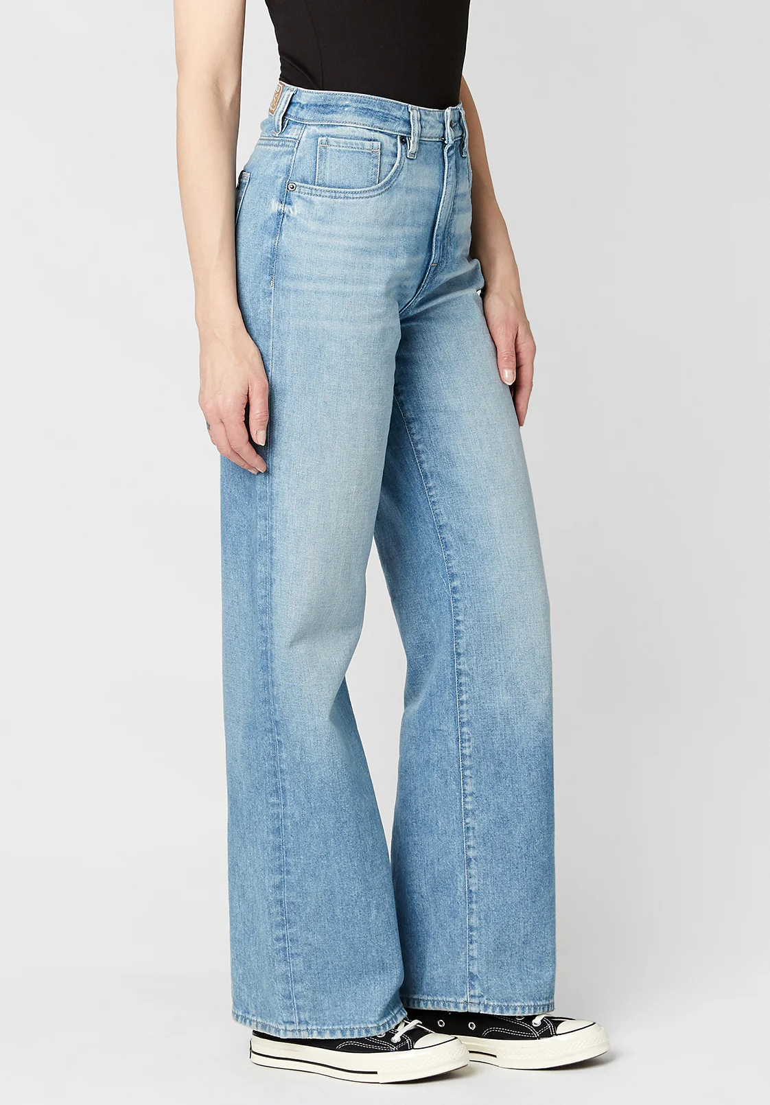 Addie Women's High Rise Wide Leg Jeans, Creased and Sanded - BL15793 - Image 3