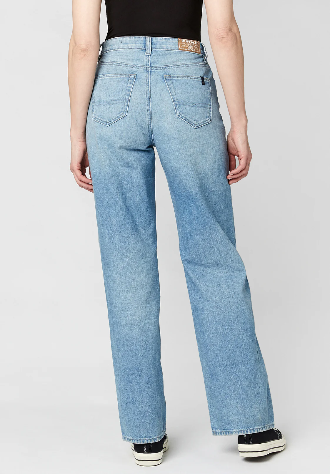 Addie Women's High Rise Wide Leg Jeans, Creased and Sanded - BL15793 - Image 4