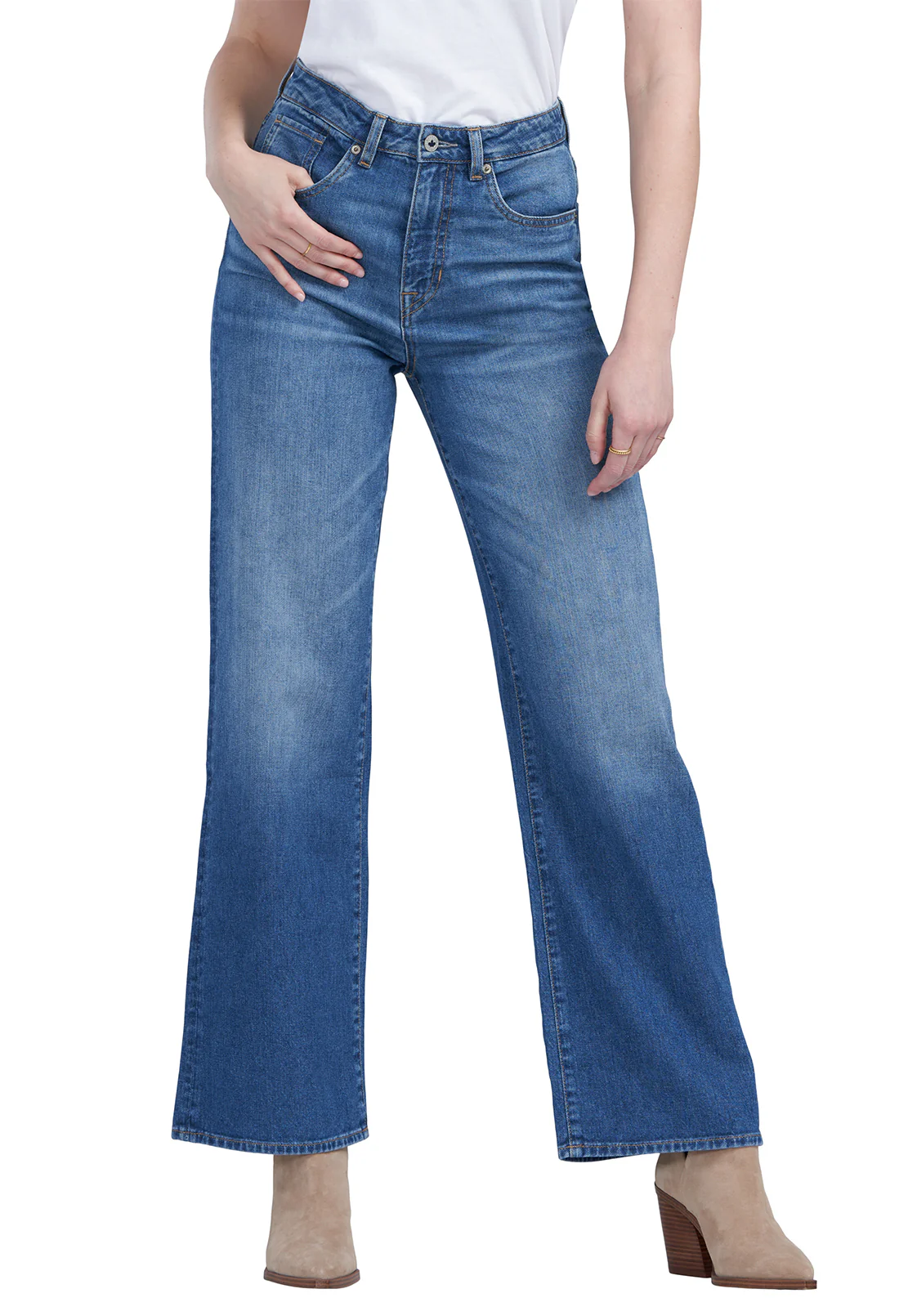 Addie Women's High Rise Wide Leg Jeans, Antique Sanded - BL15817 - Image 7