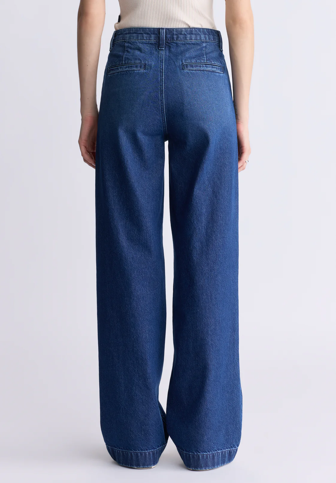 Addie Women's High Rise Wide Leg Jeans, Indigo Contrast - BL16002 - Image 4