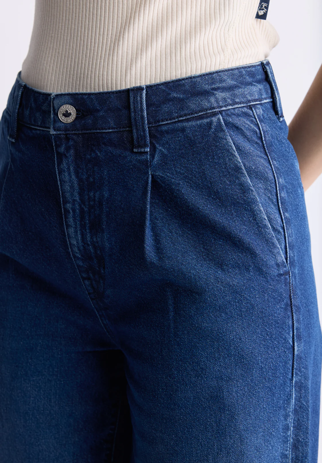 Addie Women's High Rise Wide Leg Jeans, Indigo Contrast - BL16002 - Image 7