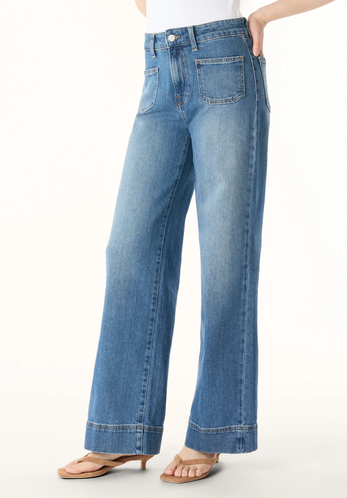 Addie Women's High Rise Wide Leg Jeans, Authentic Worn - BL16064 - Image 3