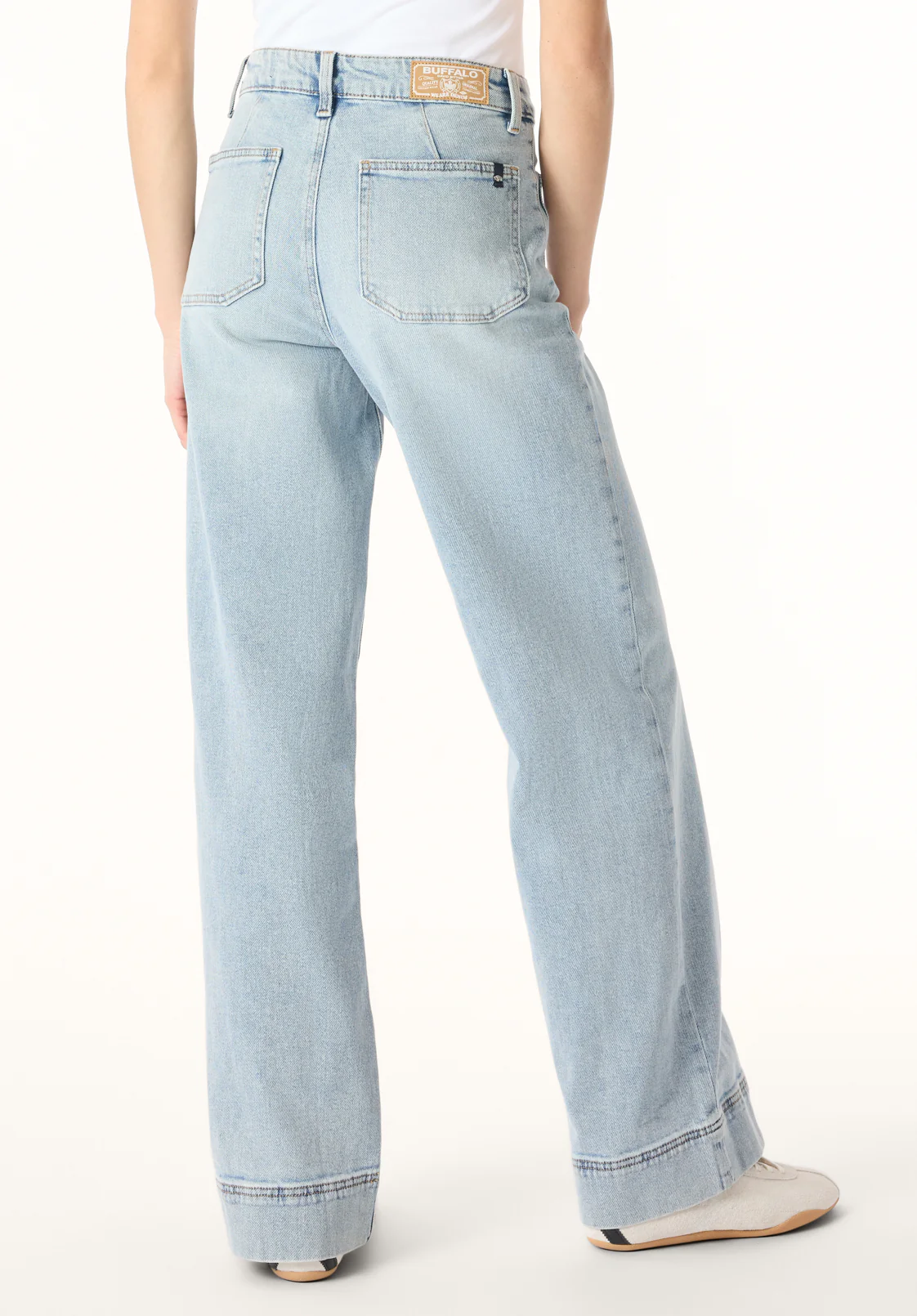 Addie Women's High Rise Wide Leg Jeans, Bleached - BL16065 - Image 4
