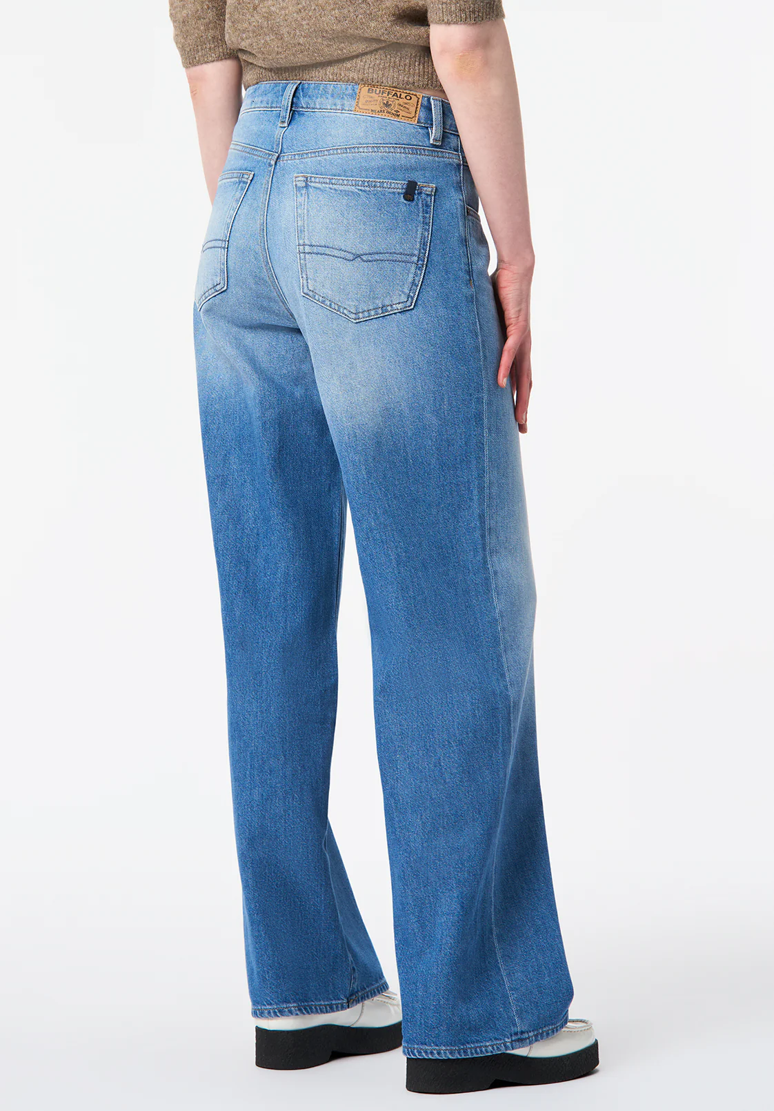 Addie Women's High Rise Wide Leg Jeans, Sanded Wash - BL16132 - Image 3