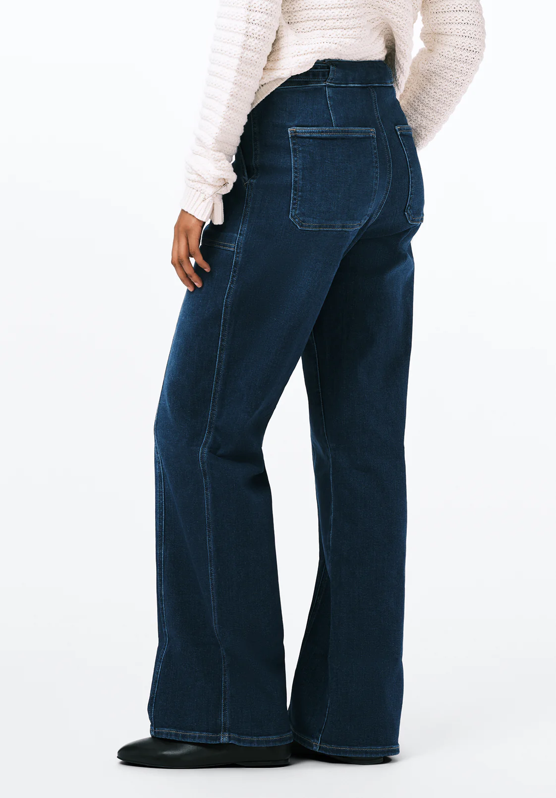 Addie Women's High Rise Wide Leg Jeans, Indigo Worn - BL16133 - Image 4