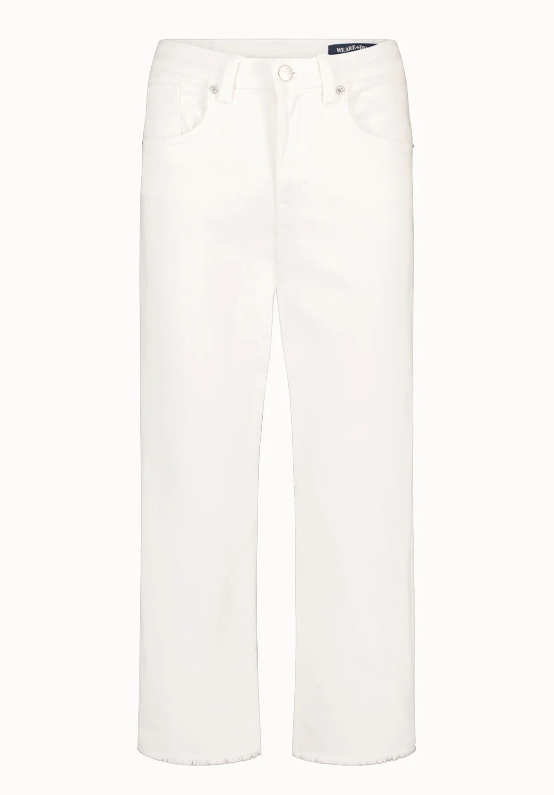 Addisson Women's High Rise Wide Leg Cropped Jeans, White - BL16087 - Image 5