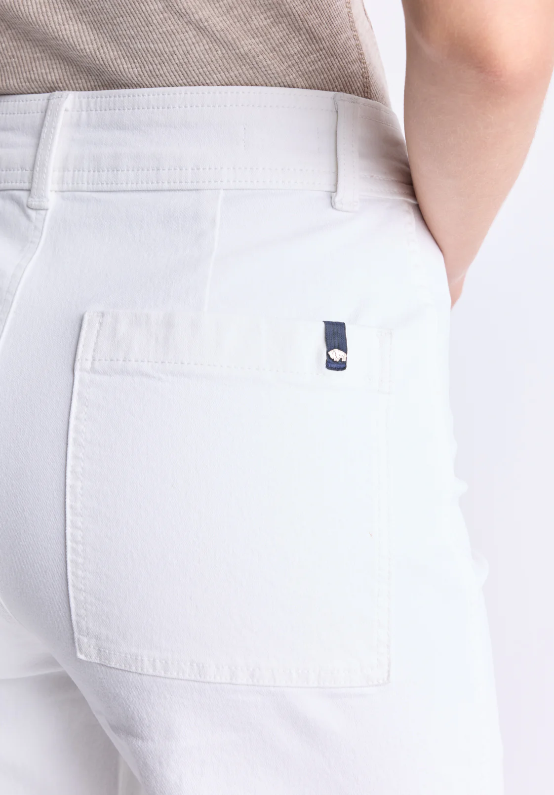 Adele Women's High Rise Wide Leg Jeans, White - BL16012 - Image 5