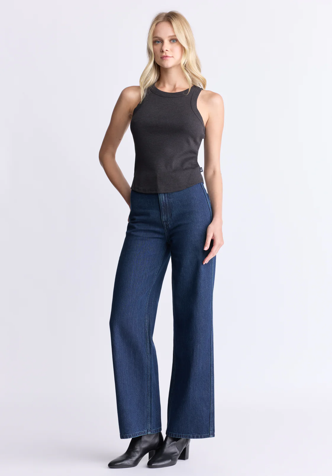 Addie Women's High Rise Wide Leg Jeans, Rinse Wash - BL16013