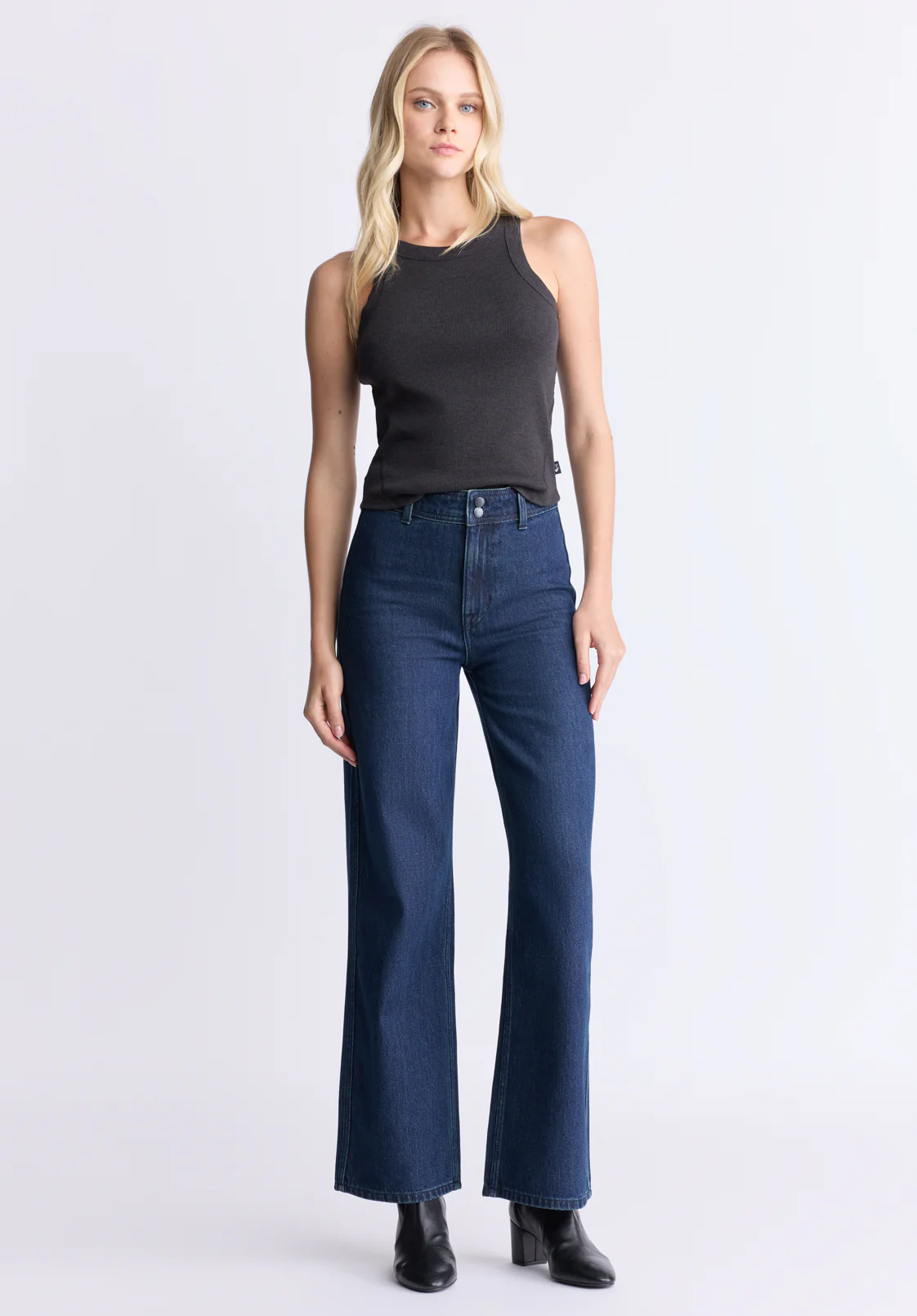 Addie Women's High Rise Wide Leg Jeans, Rinse Wash - BL16013 - Image 6