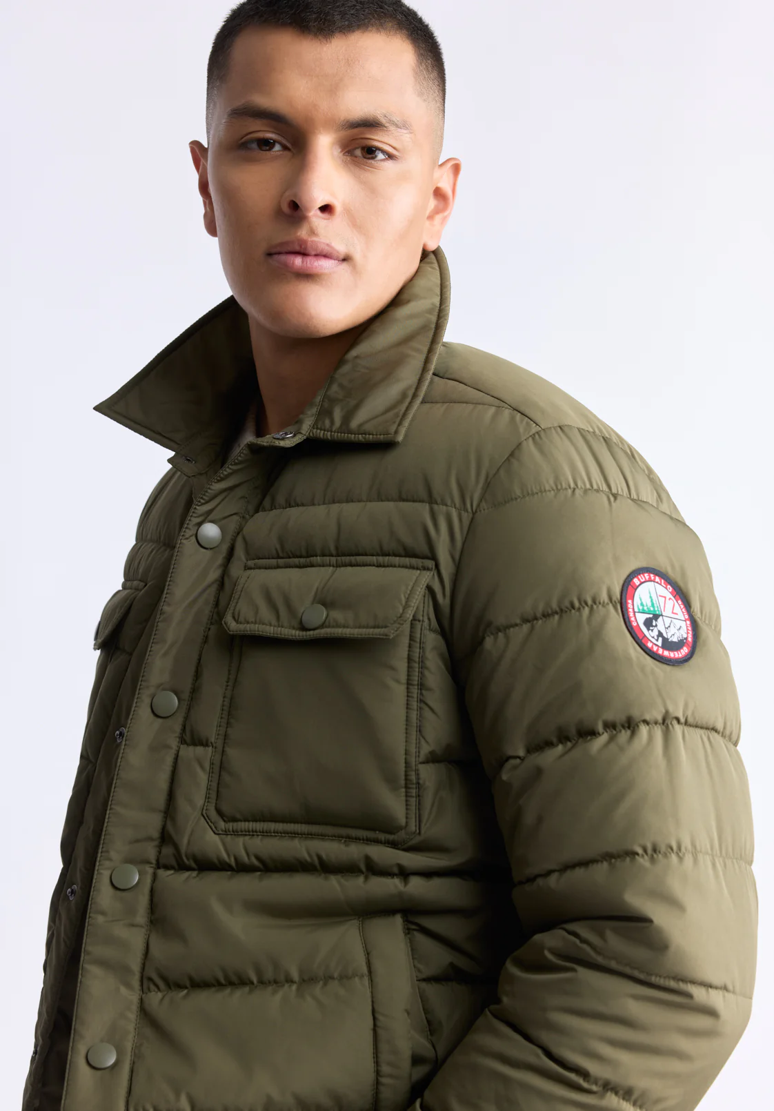 Aiden Men's Quilted Button-Front Jacket, Verde - OBMFJ001 - Image 3