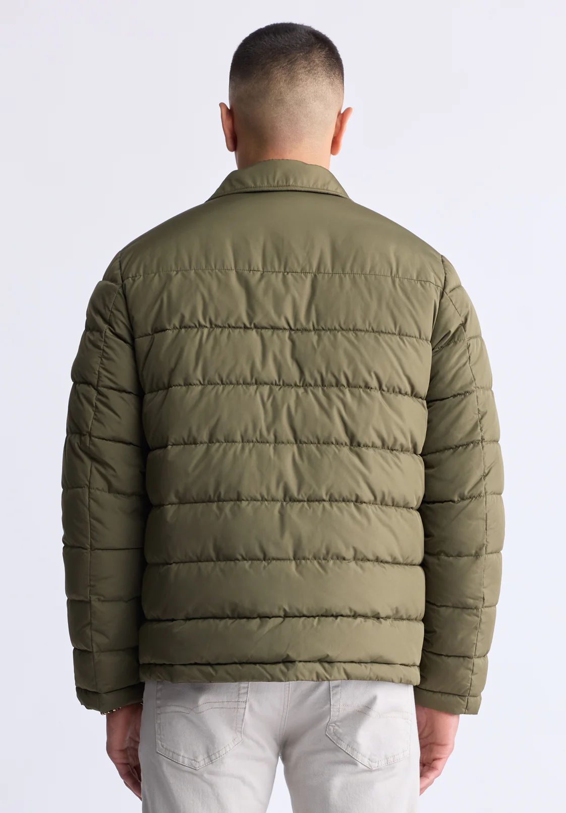 Aiden Men's Quilted Button-Front Jacket, Verde - OBMFJ001 - Image 4