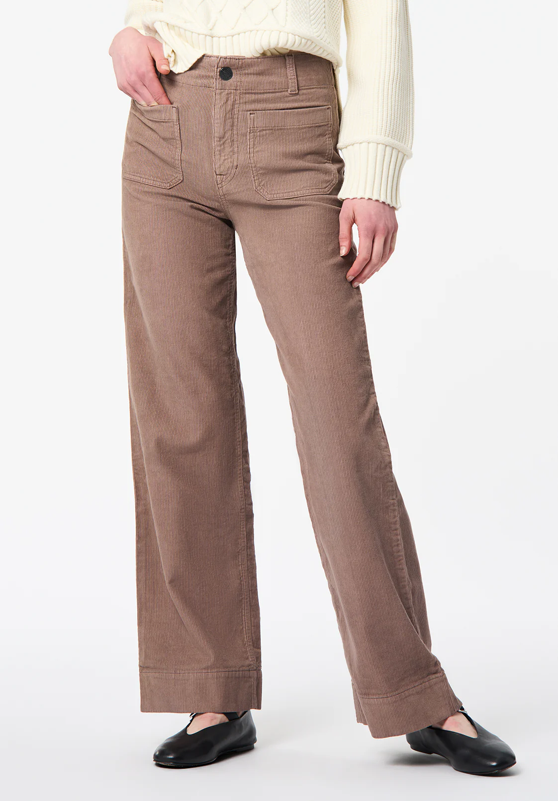 Adele Women's High Rise Wide Leg Pants, Leafless Tree - BL16138 - Image 2