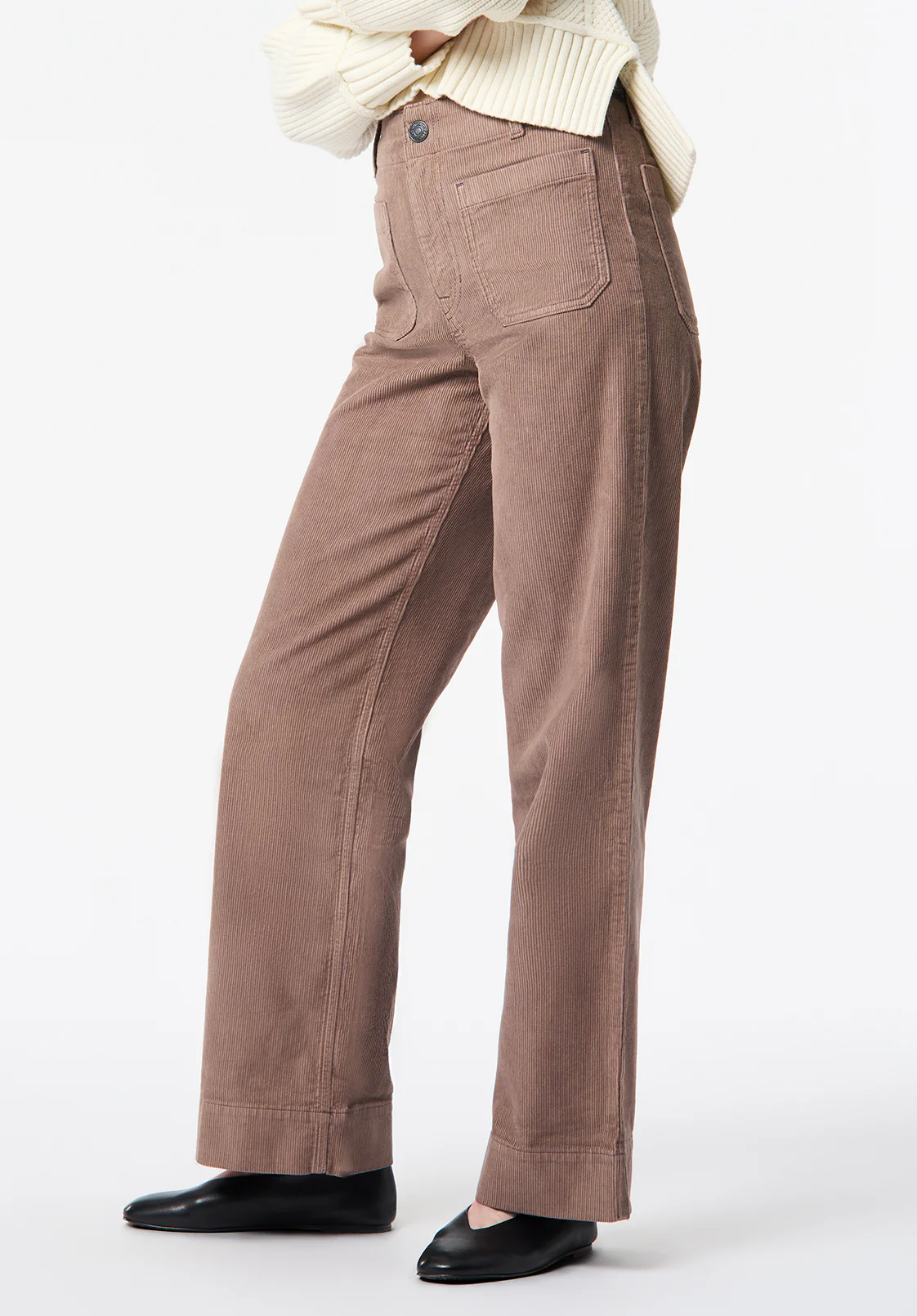 Adele Women's High Rise Wide Leg Pants, Leafless Tree - BL16138 - Image 3