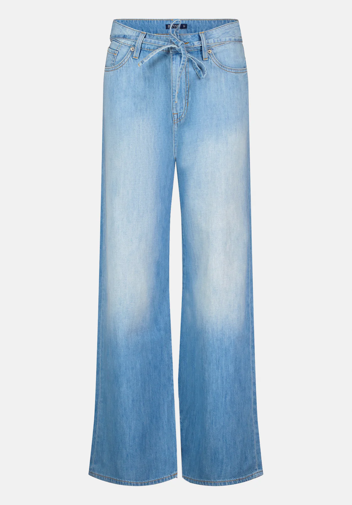 Alecia Women's High Rise Wide Leg Jeans, Light And Worn - BL16113 - Image 5