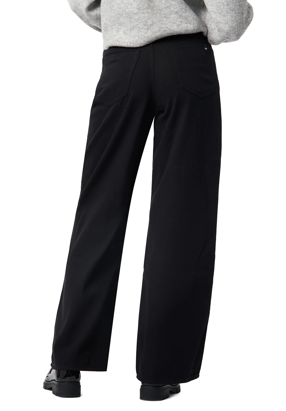 Alecia Women's High Rise Wide Leg Jeans, Black - BL16136 - Image 3