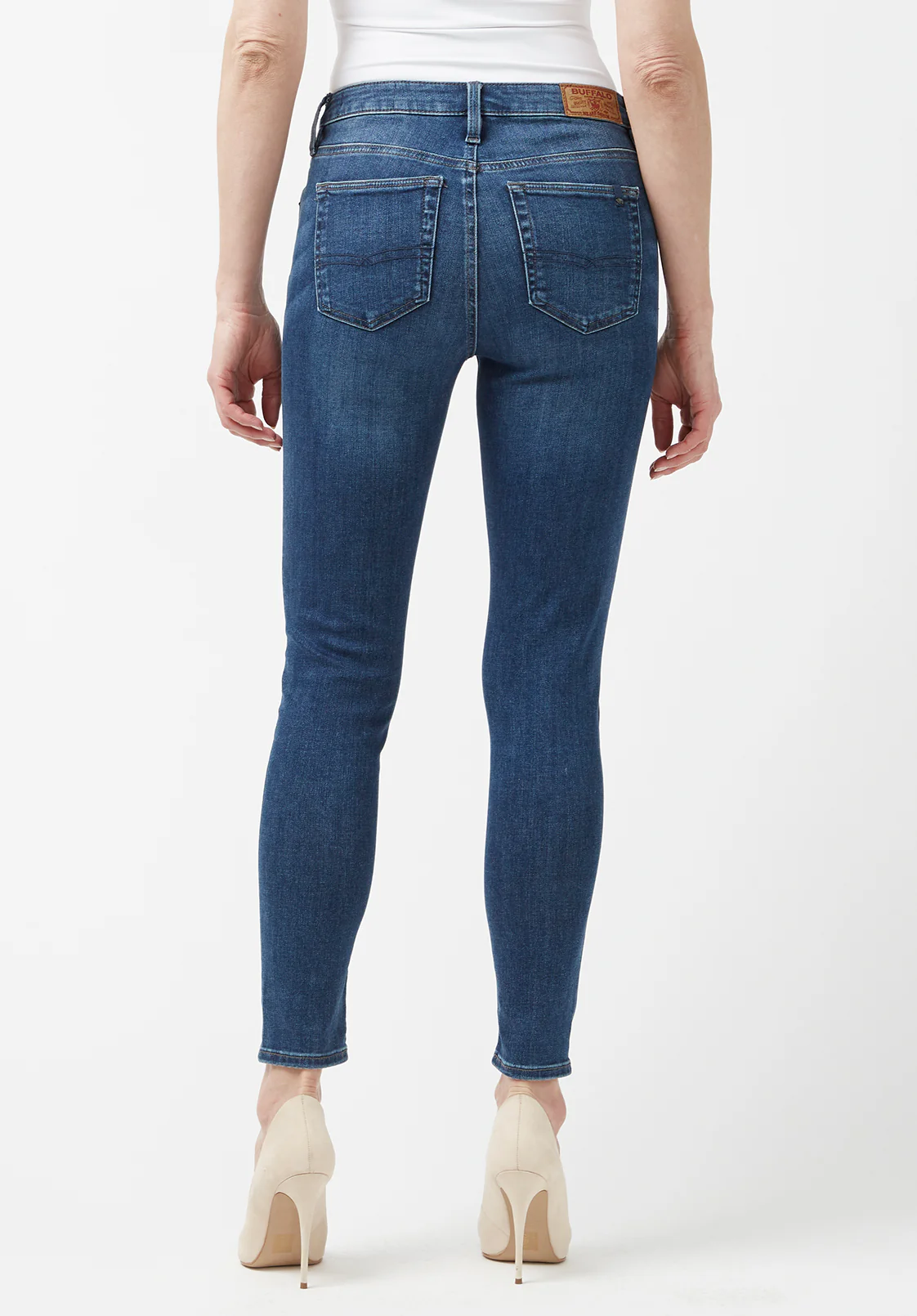 Alexa Women's Mid Rise Skinny Jeans, Mid Wash - BL15669 - Image 3