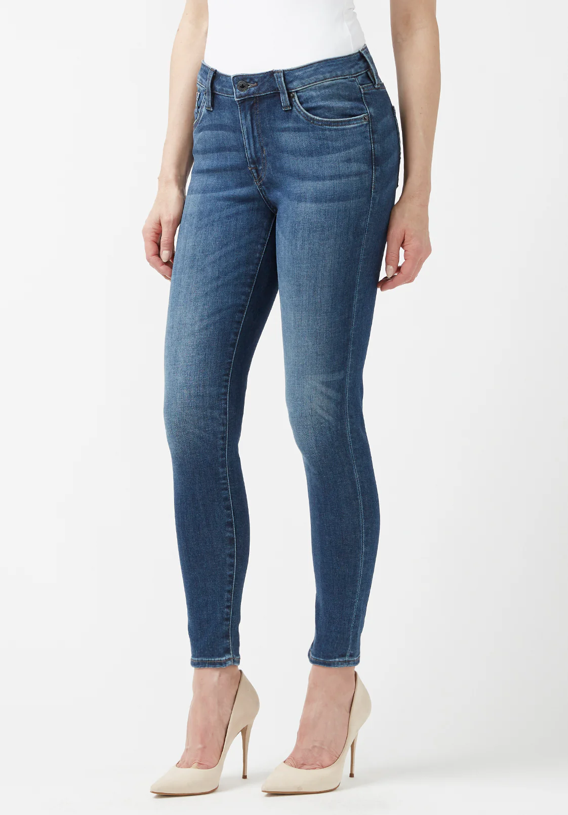 Alexa Women's Mid Rise Skinny Jeans, Mid Wash - BL15669 - Image 4