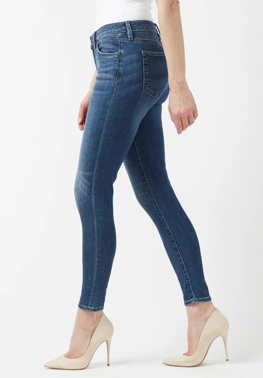 Alexa Women's Mid Rise Skinny Jeans, Mid Wash - BL15669 - Image 6