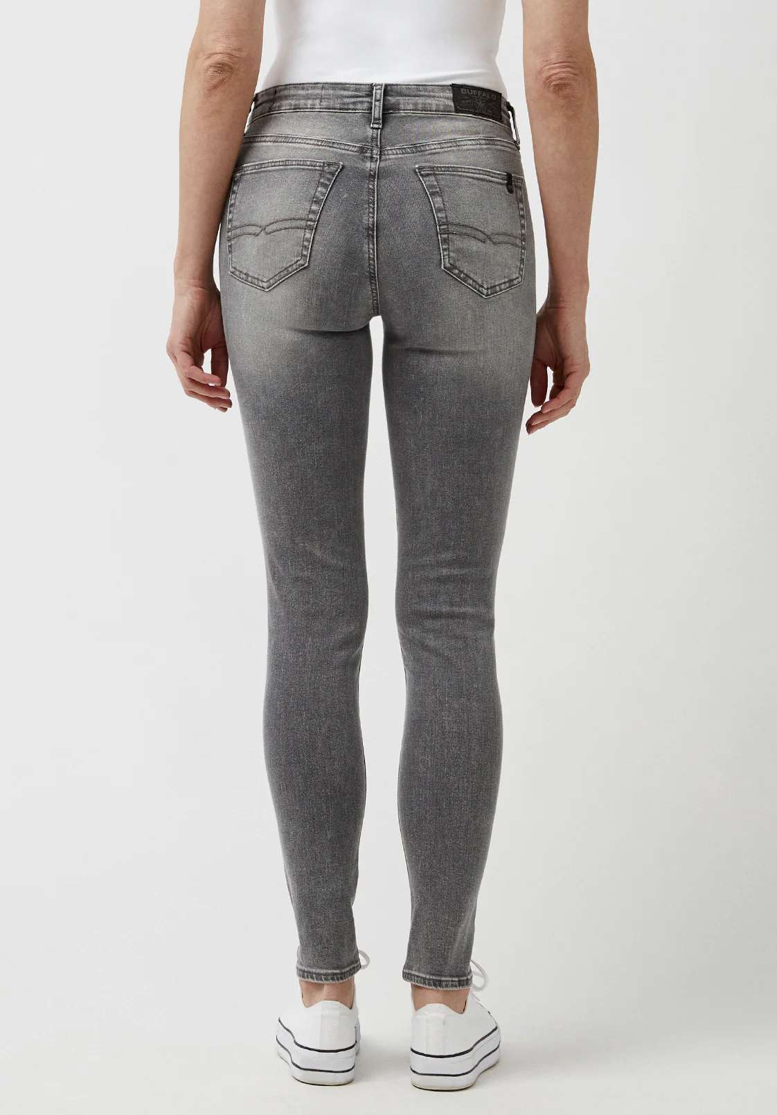 Alexa Women's Mid Rise Skinny Jeans, Light Carbon - BL15671 - Image 2