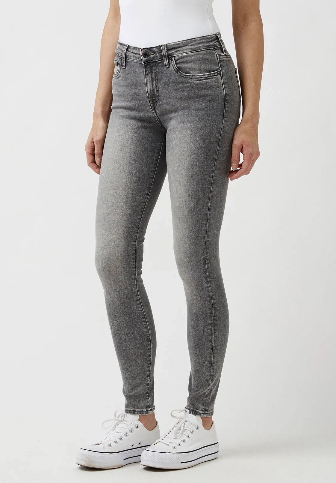 Alexa Women's Mid Rise Skinny Jeans, Light Carbon - BL15671 - Image 3