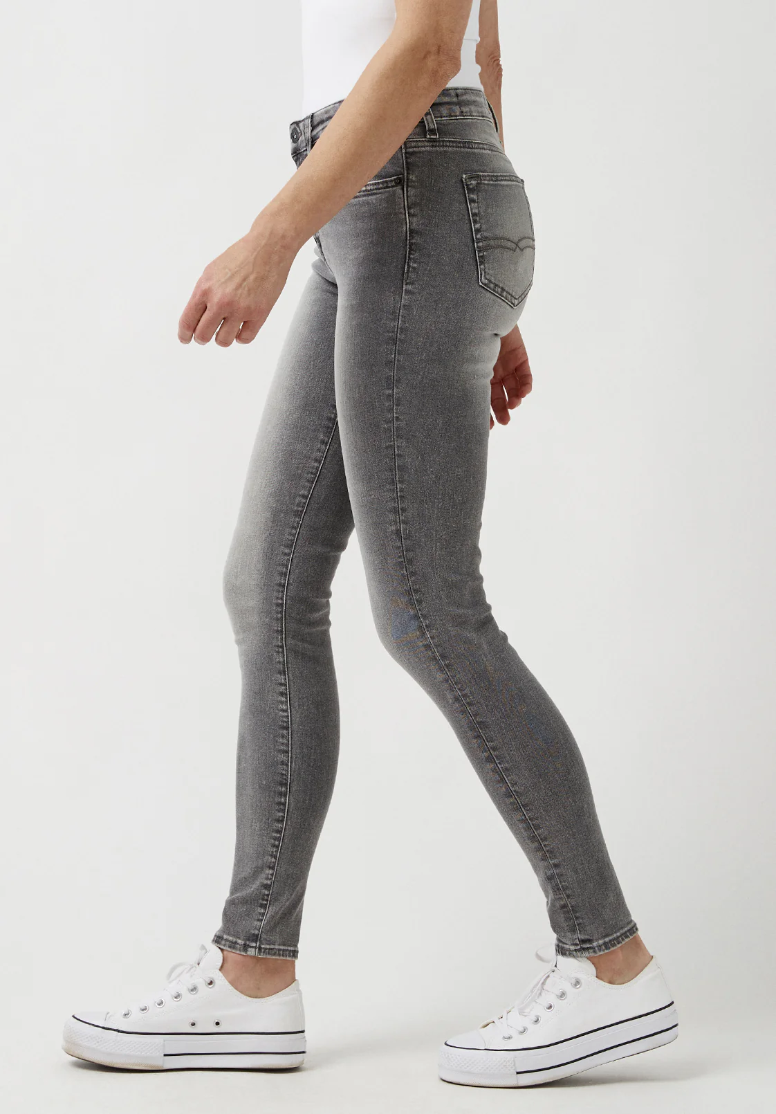 Alexa Women's Mid Rise Skinny Jeans, Light Carbon - BL15671 - Image 5