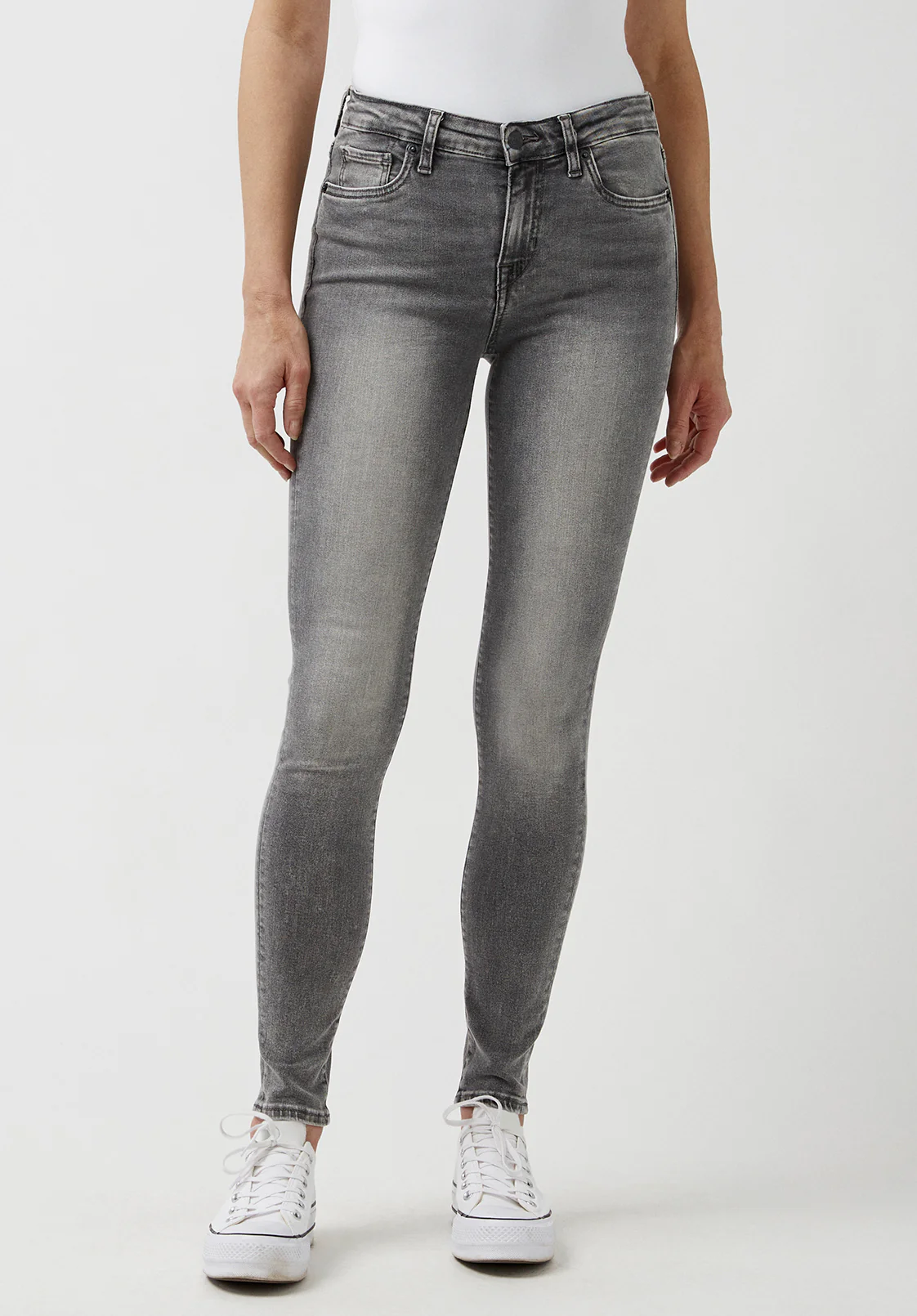 Alexa Women's Mid Rise Skinny Jeans, Light Carbon - BL15671 - Image 6