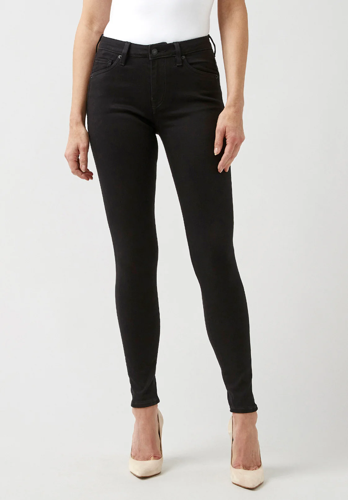 Alexa Women's Mid Rise Skinny Jeans, Forever Black - BL15672