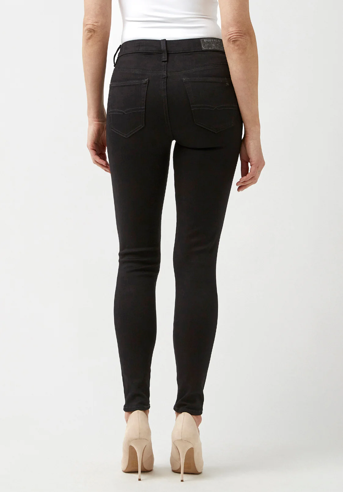 Alexa Women's Mid Rise Skinny Jeans, Forever Black - BL15672 - Image 2
