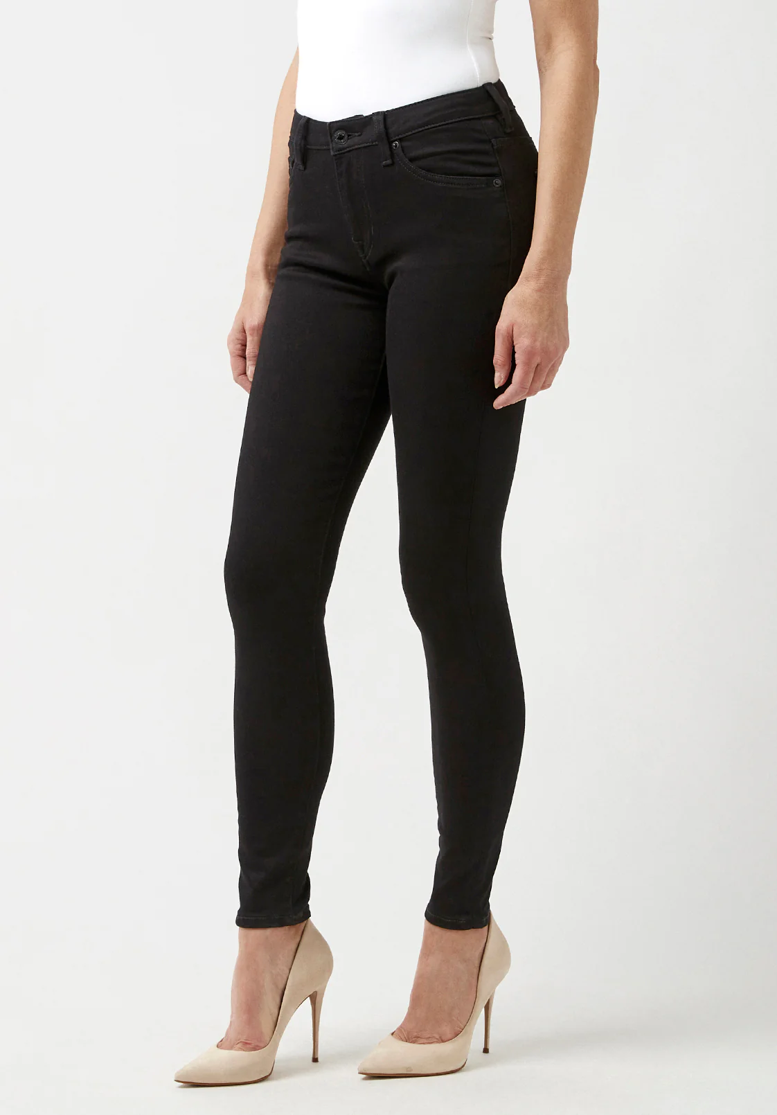 Alexa Women's Mid Rise Skinny Jeans, Forever Black - BL15672 - Image 3