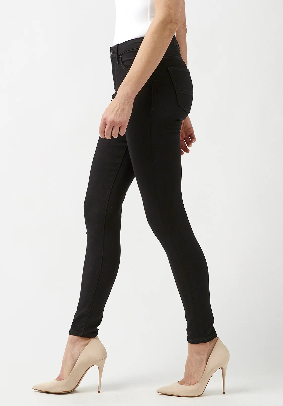 Alexa Women's Mid Rise Skinny Jeans, Forever Black - BL15672 - Image 4