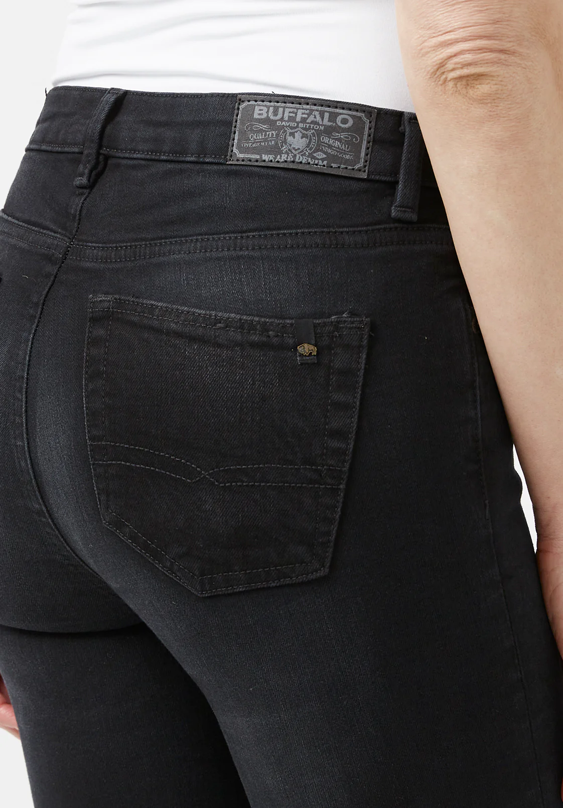 Alexa Women's Mid Rise Skinny Jeans, Faded Black- BL15843 - Image 5