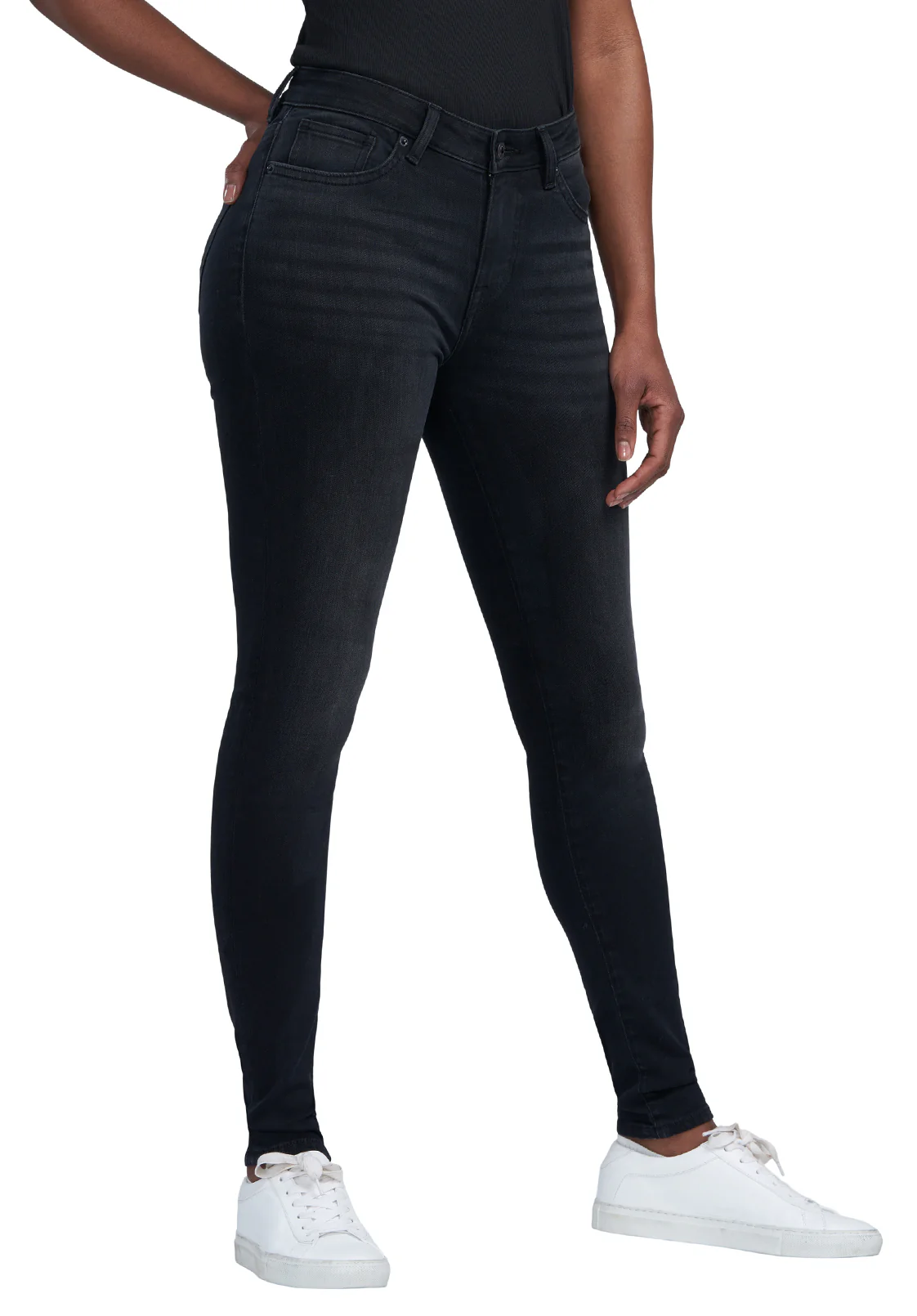 Alexa Women's Mid Rise Skinny Jeans, Faded Black- BL15843 - Image 6