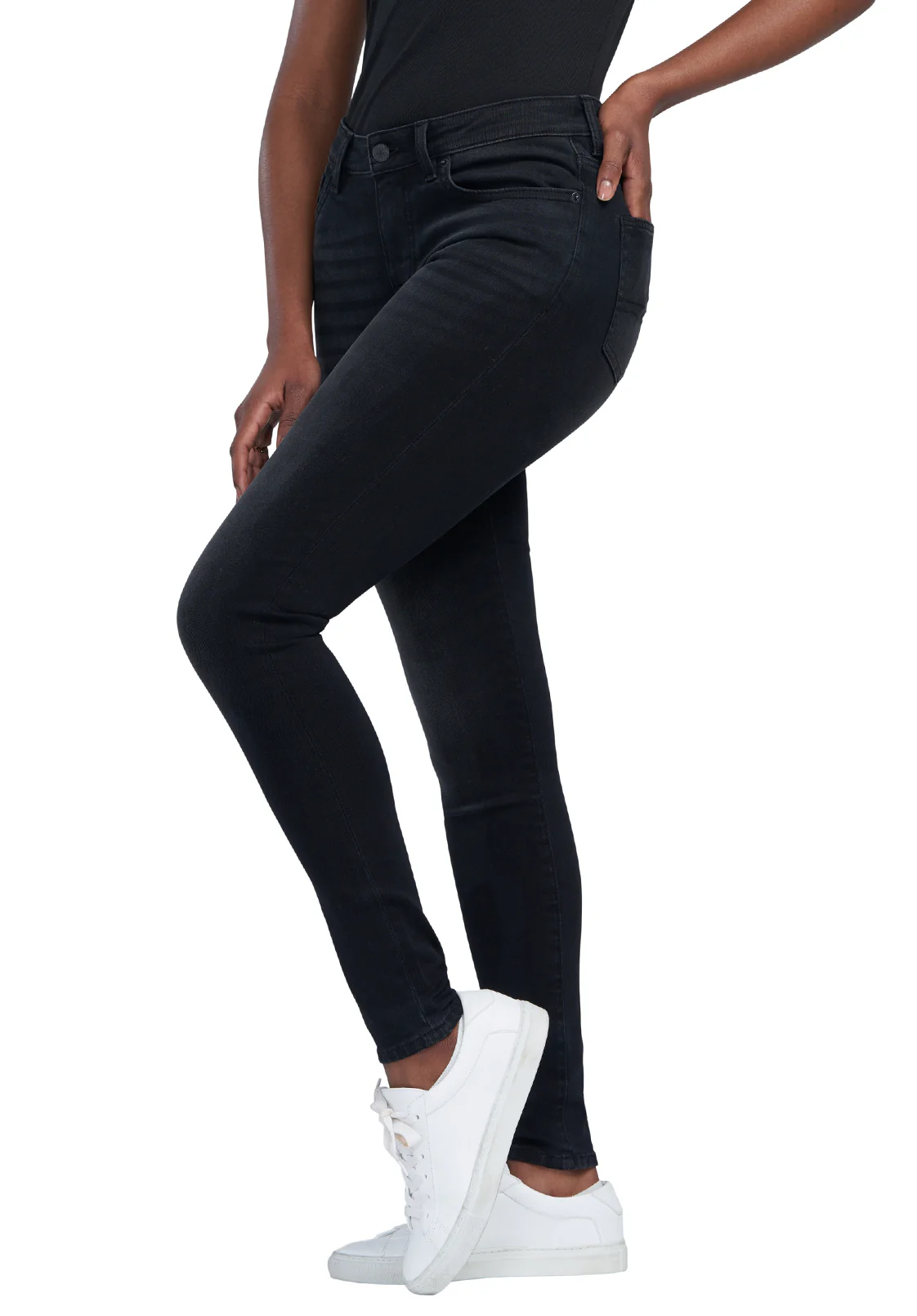 Alexa Women's Mid Rise Skinny Jeans, Faded Black- BL15843 - Image 8