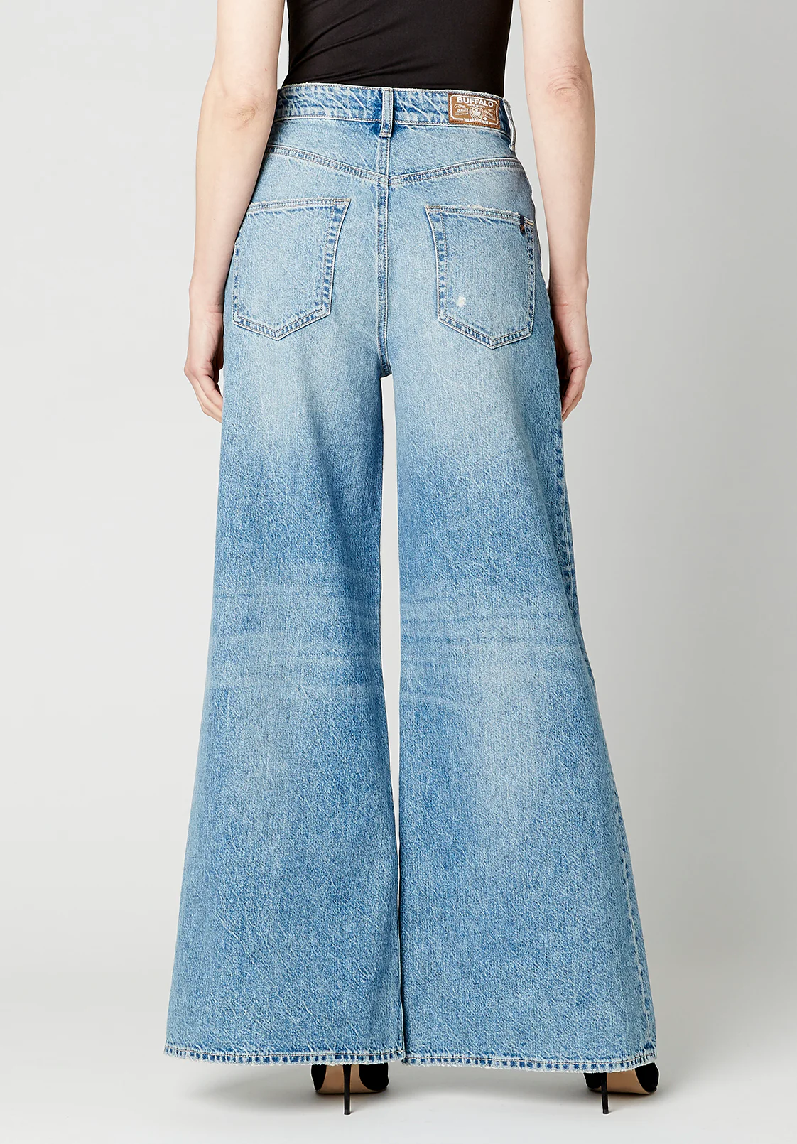 Alice Women's High Rise Super Wide Leg Jeans, Stone Washed and Torn - BL15823 - Image 8