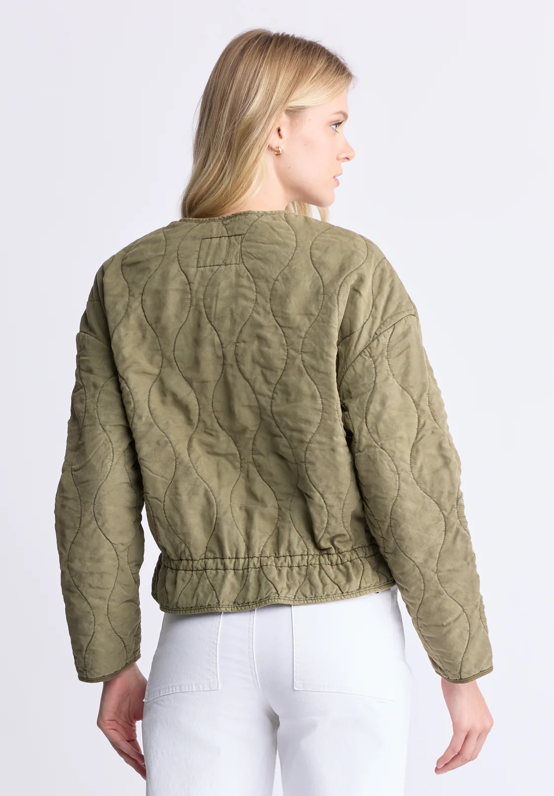 Annalee Women's Quilted Cropped Jacket, Olive - JK0025H - Image 4
