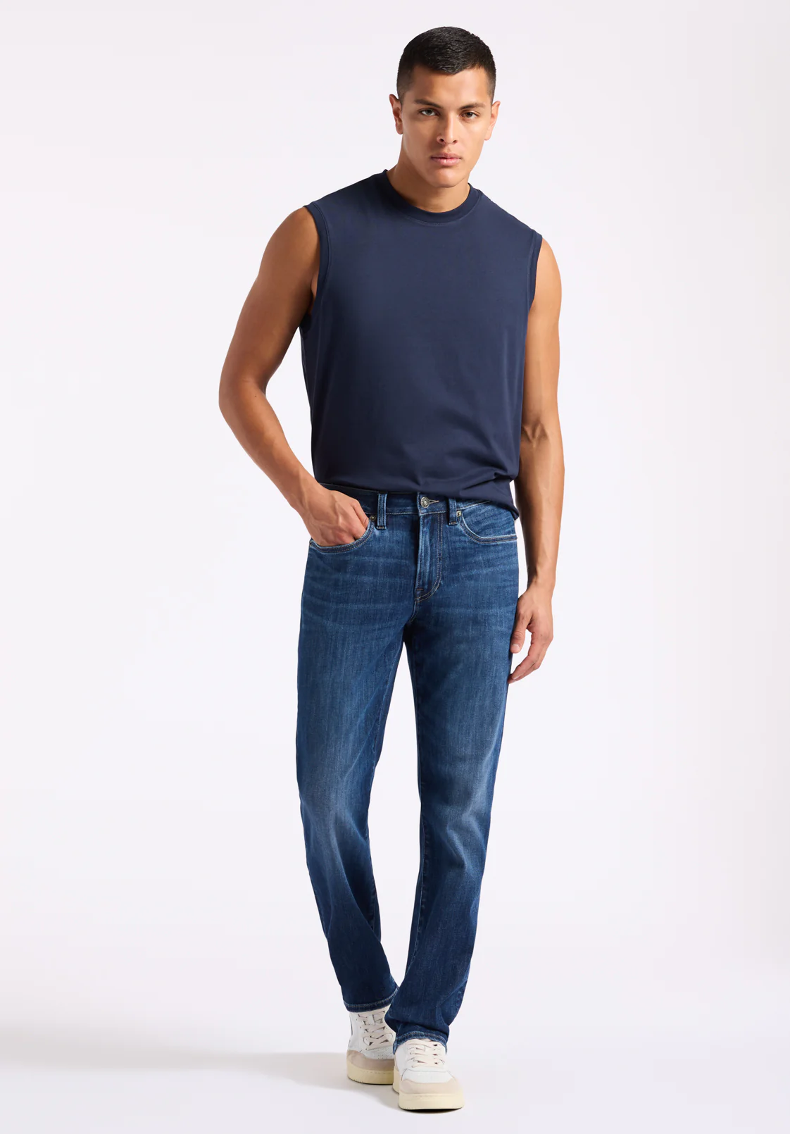 Ash Men's Slim Jeans, Whiskered and Contrasted - BM26073