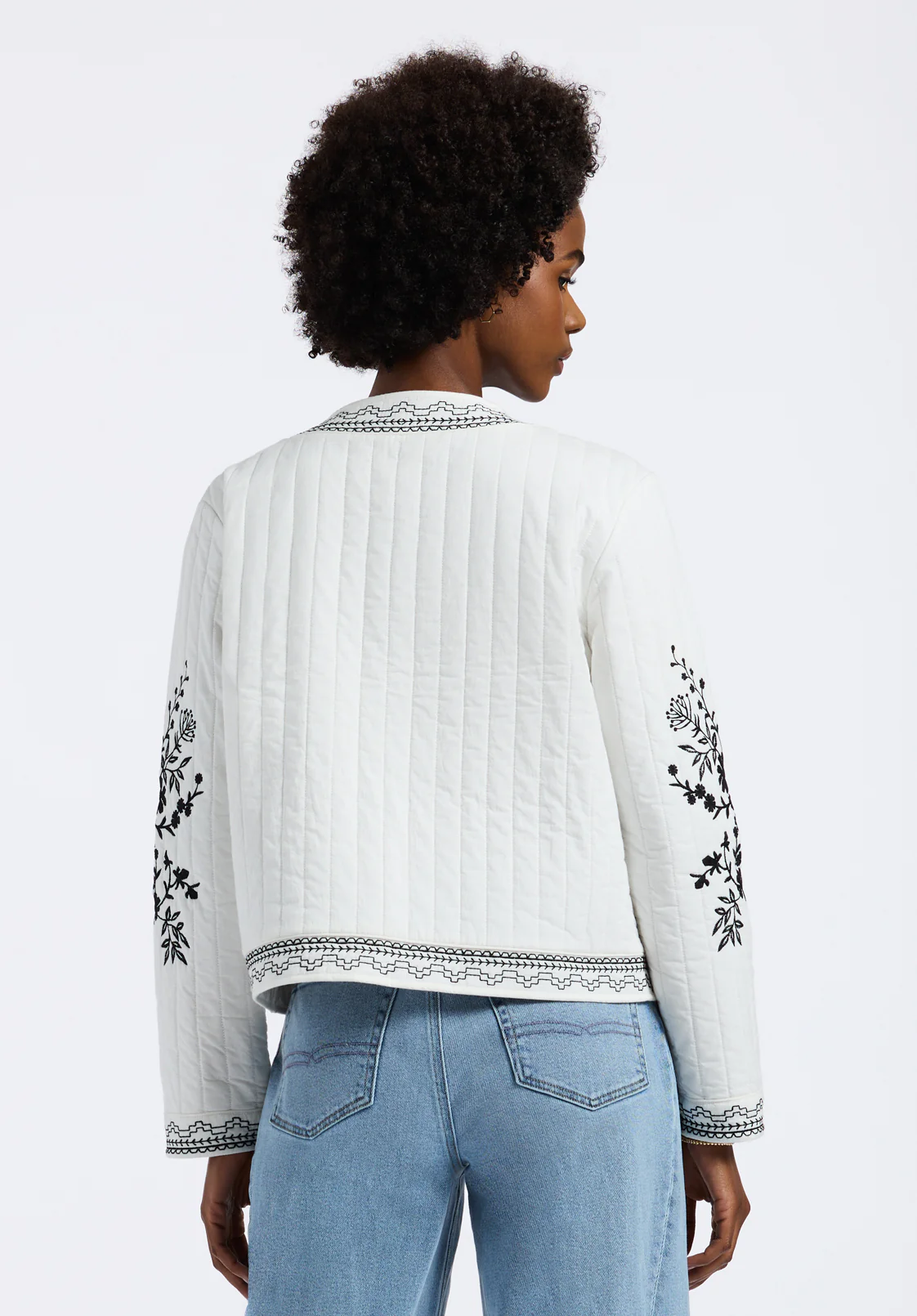 Ashleigh Women's Embroidered Jacket, Egret - JK0048P - Image 4