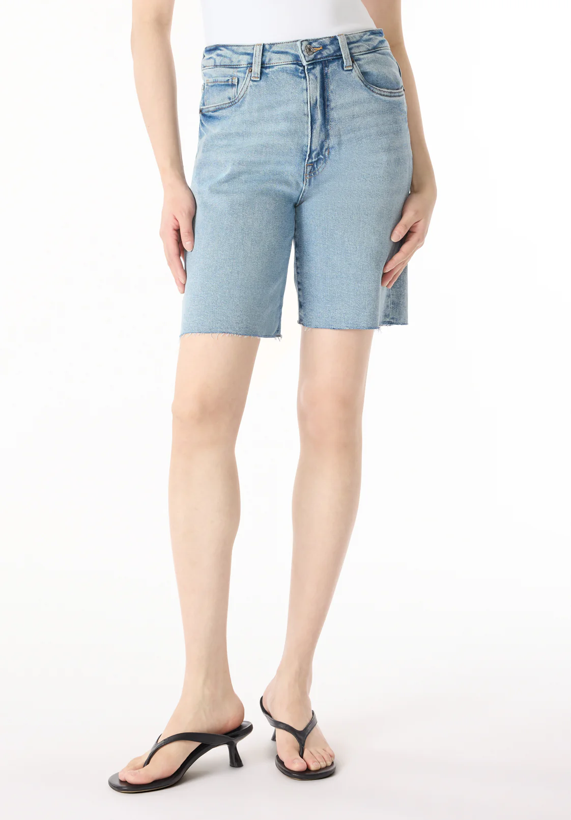 Bambi Women's High Rise Bermuda, Vintage Blue - BL16079 - Image 2