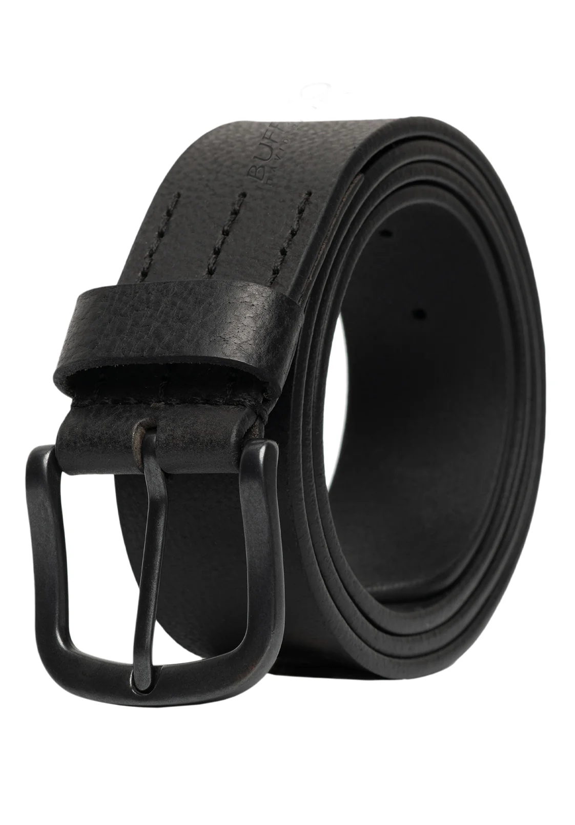 Shrunken Full Grain Black Buffalo Leather Belt with Blackened Finish - BB1005C04 - Image 2