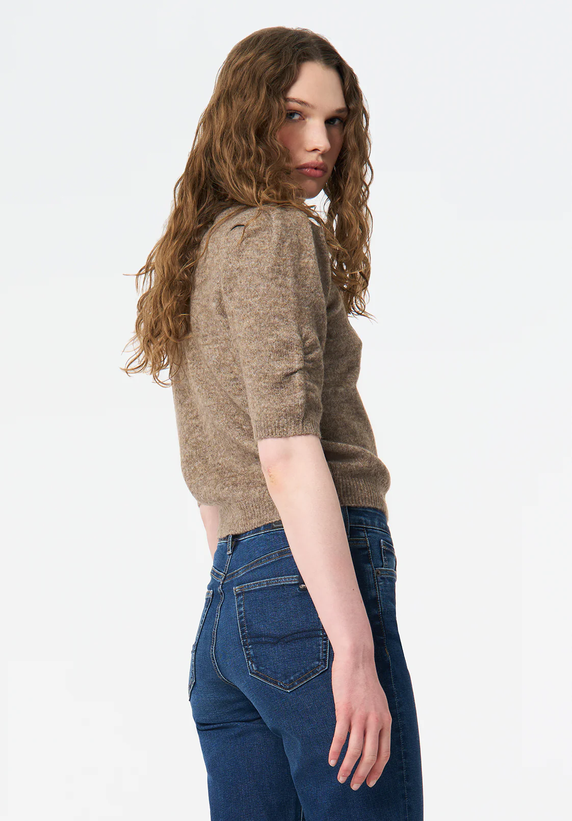 Bettey Women's Puff Sleeve Sweater, Cedar - SW0137 - Image 4