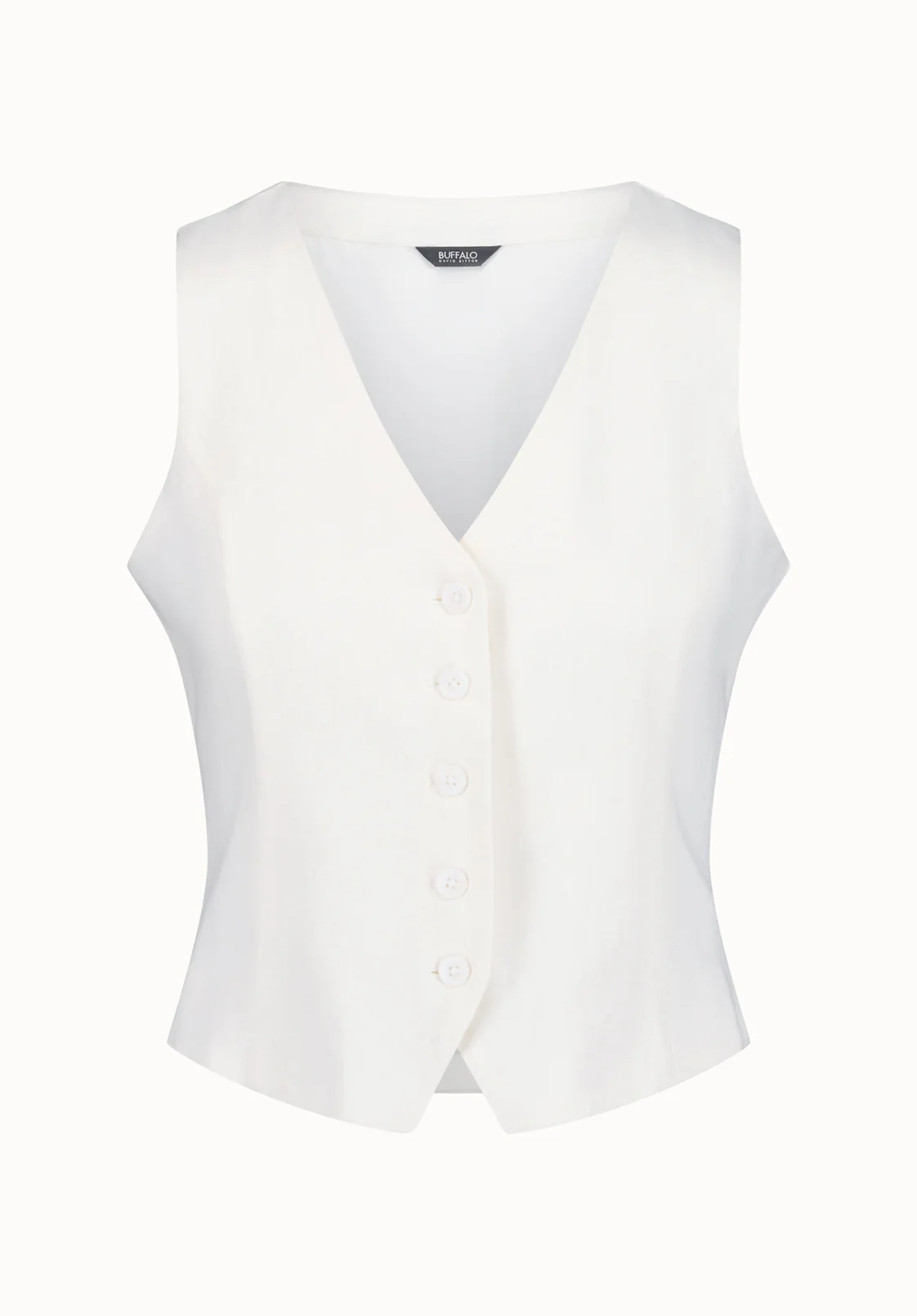 Coraline Women's Linen Button-Up Vest, Blanc - WT0173P - Image 5