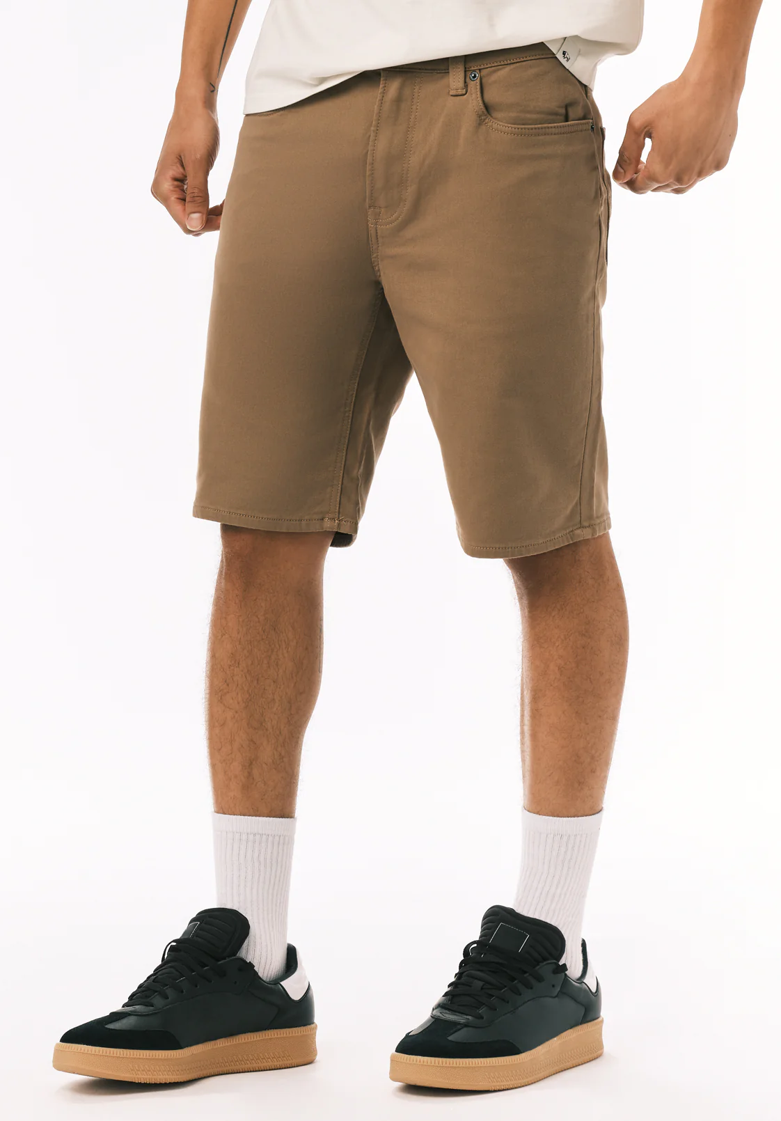 Dean Men's Relaxed Straight Freedom Flex Shorts, Dark Beige - BM26067 - Image 3