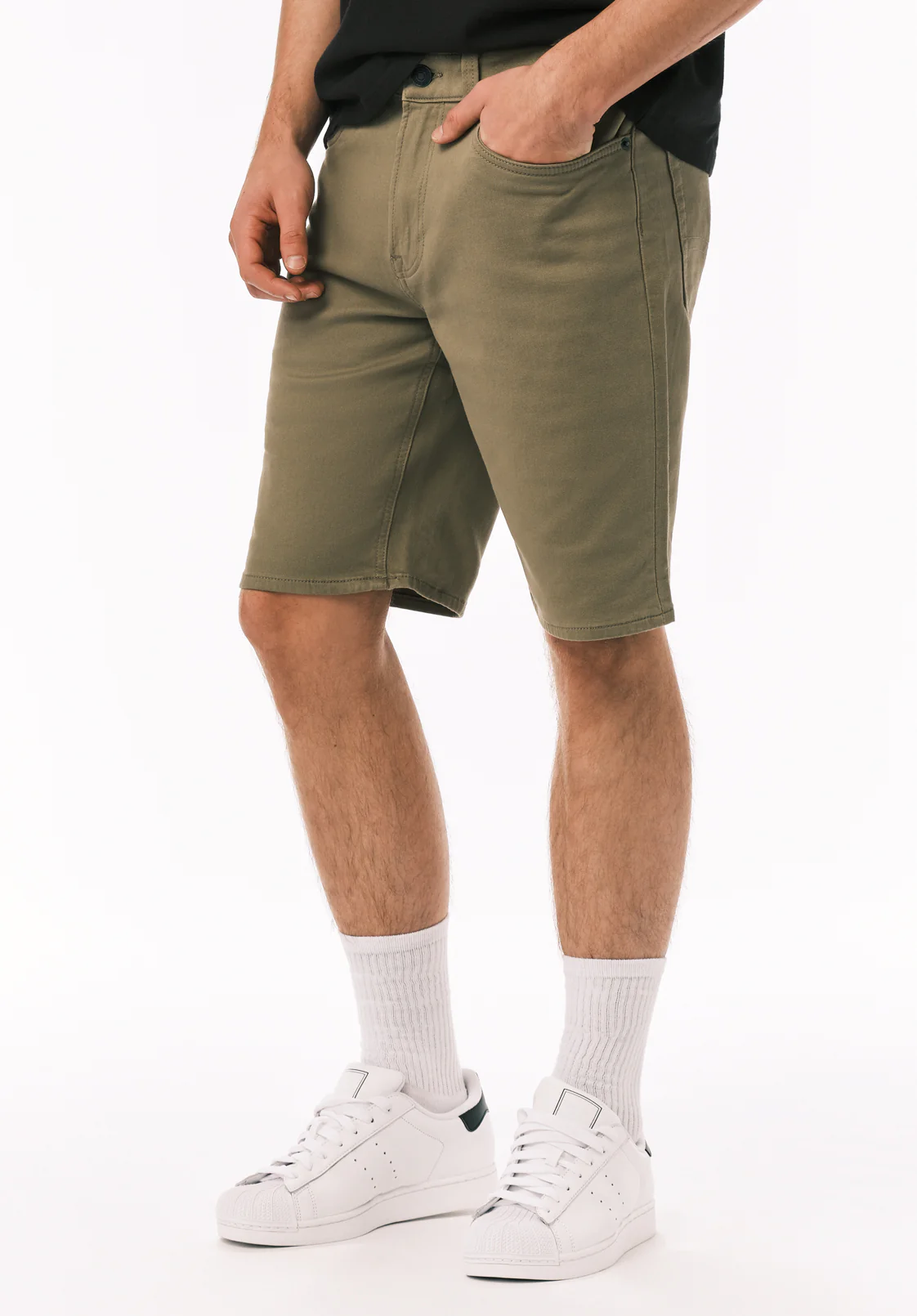 Dean Men's Relaxed Straight Freedom Flex Shorts, Olive - BM26067 - Image 3