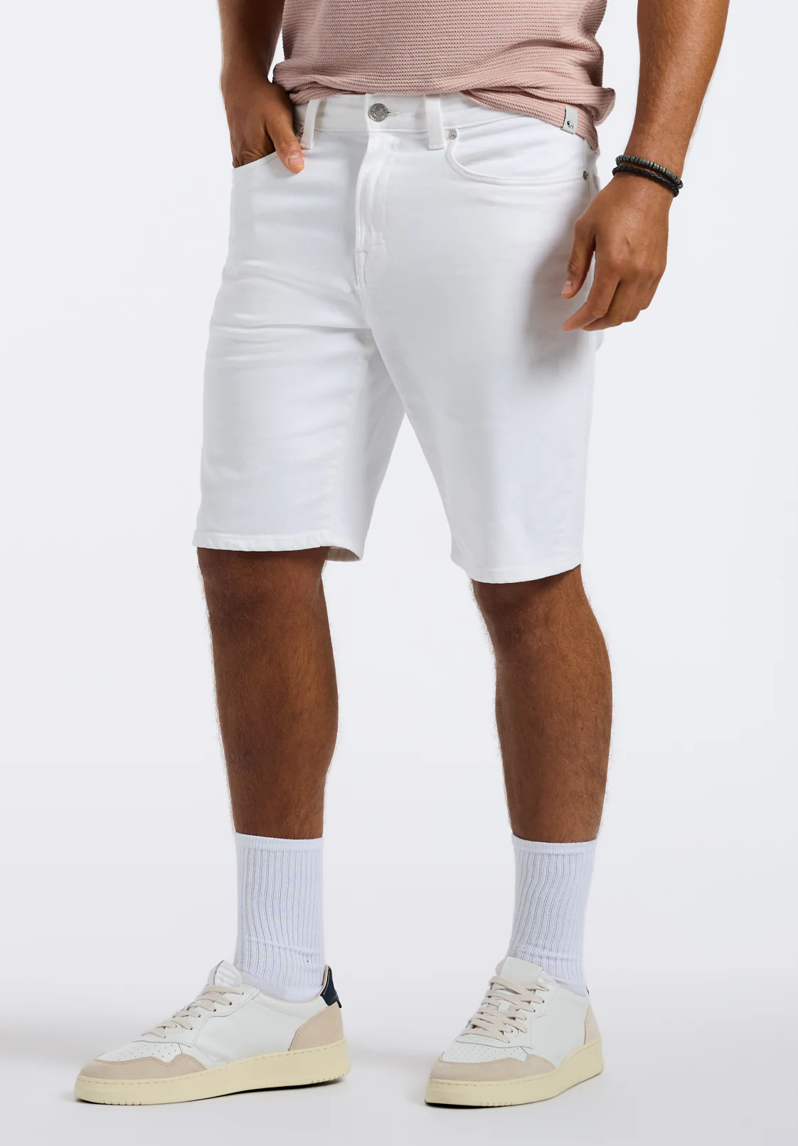 Dean Men’s Relaxed Straight Denim Short, White - BM26097 - Image 3
