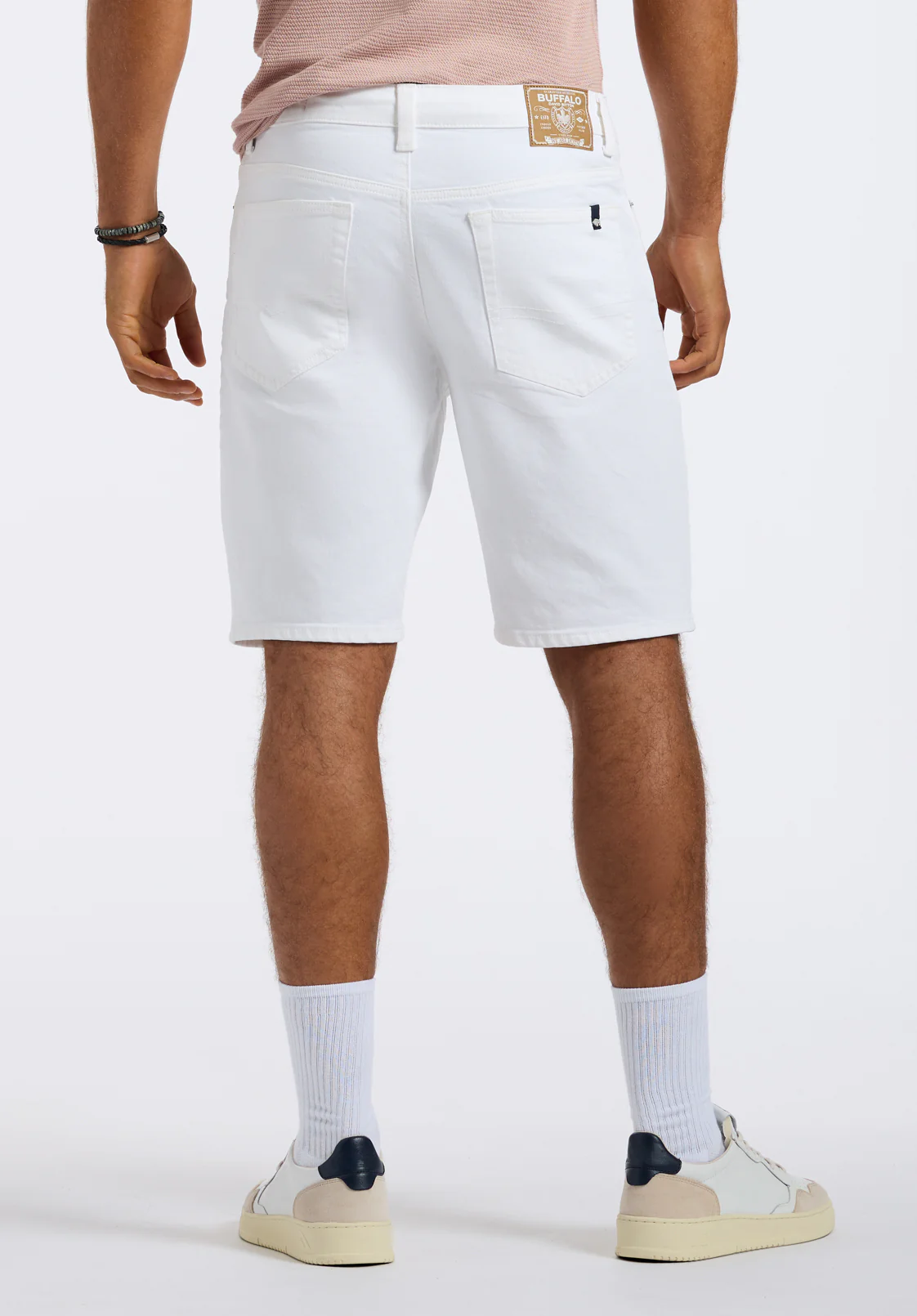 Dean Men’s Relaxed Straight Denim Short, White - BM26097 - Image 4