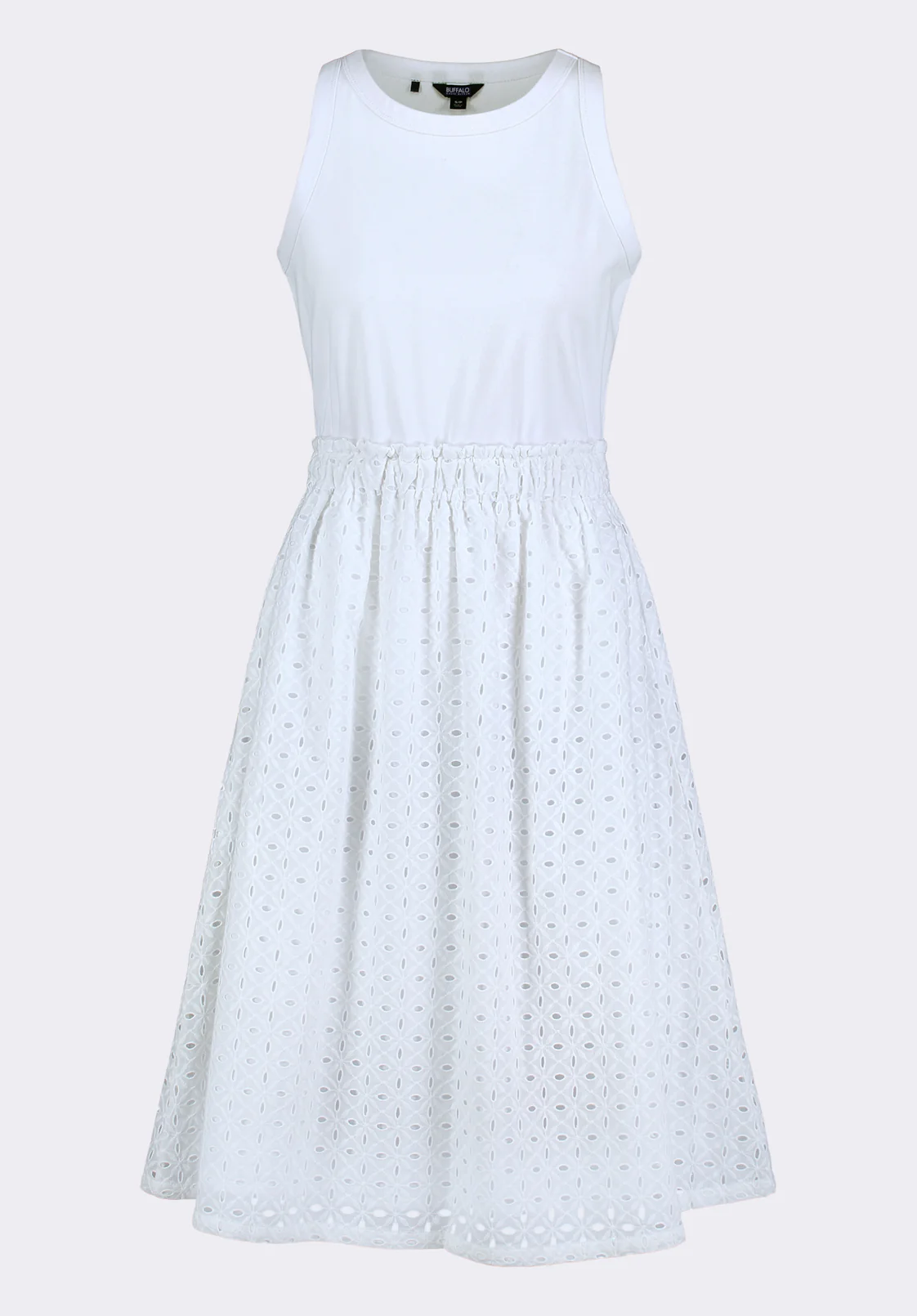 Drea Women's Sleeveless Eyelet Tank Dress, White - WD0067P - Image 5