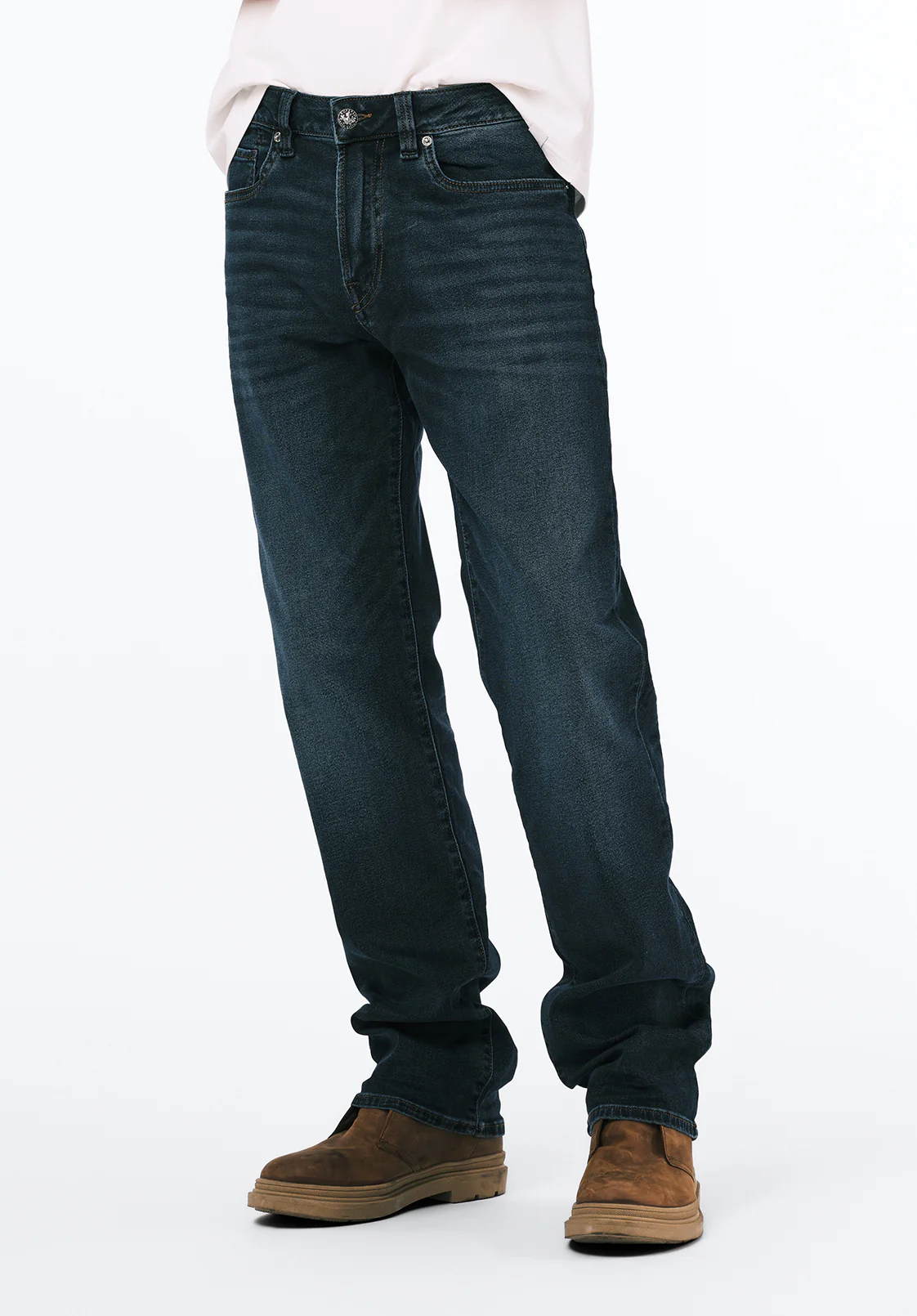 Driven Men's Relaxed Straight Jeans, Crinkled and Sanded - BM22639 - Image 3