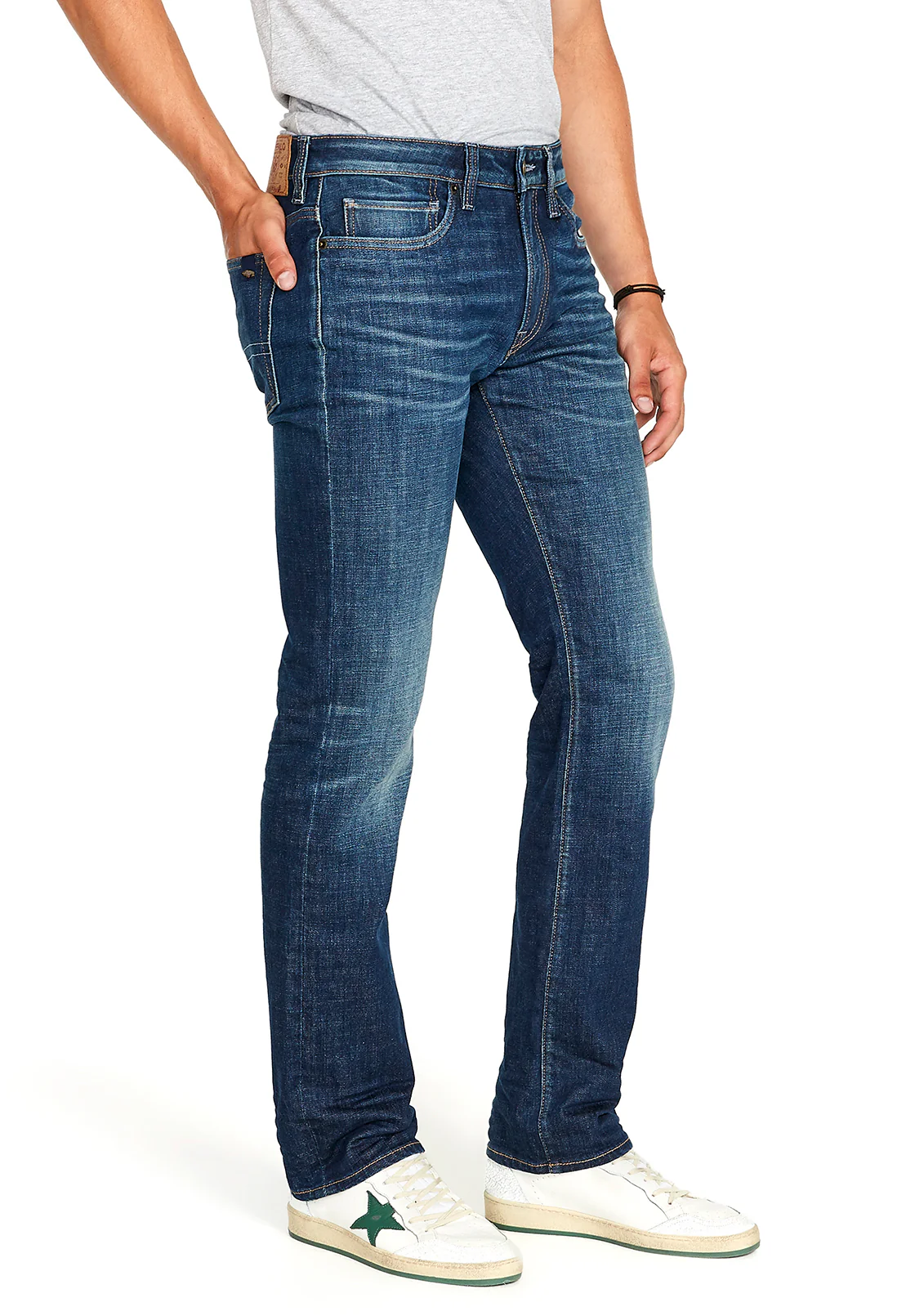 Driven Men's Relaxed Straight Jeans, Dark Blue Sanded- BM22640 - Image 3