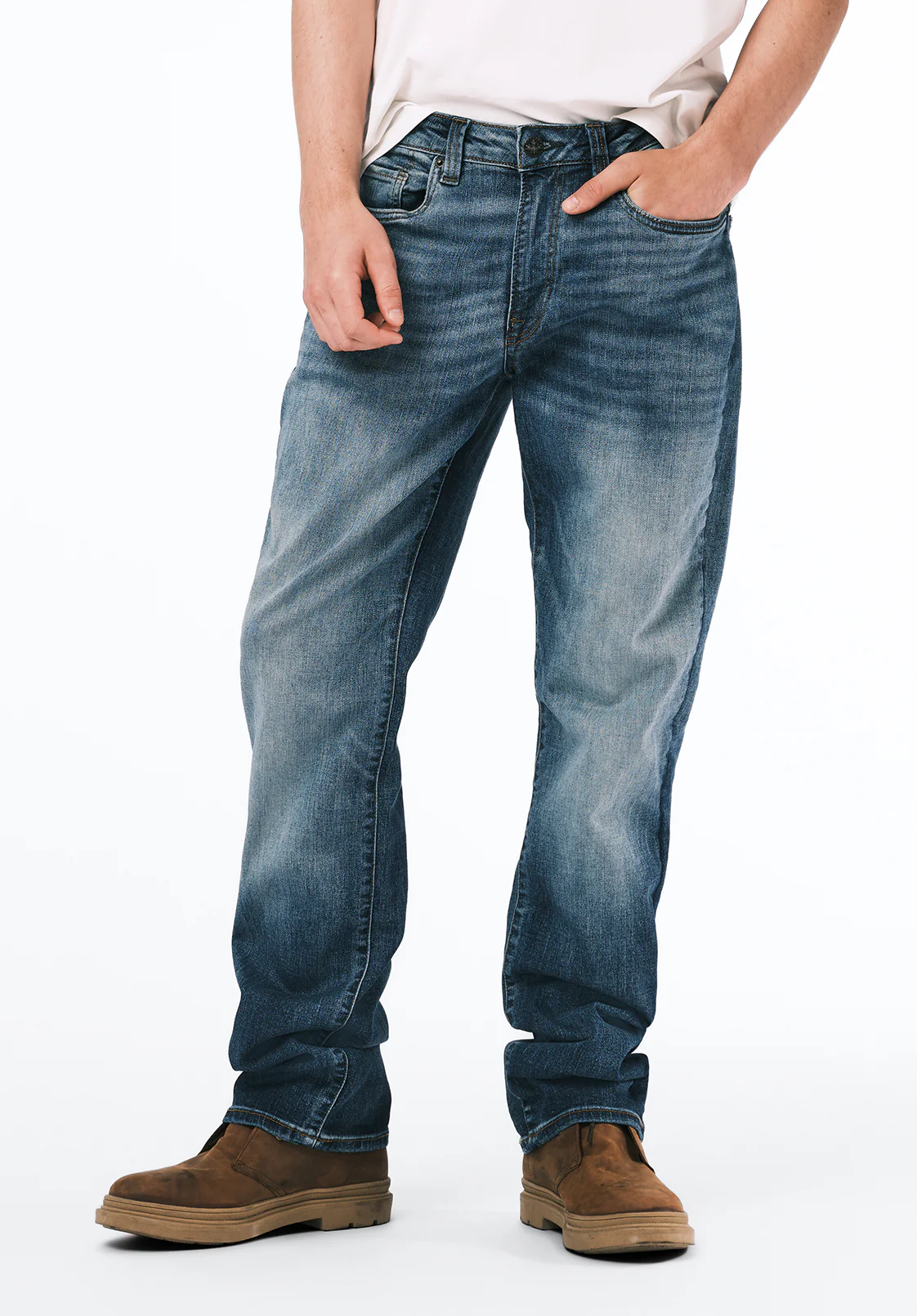 Driven Men's Relaxed Straight Jeans, Authentic and Sanded - BM22641 - Image 2