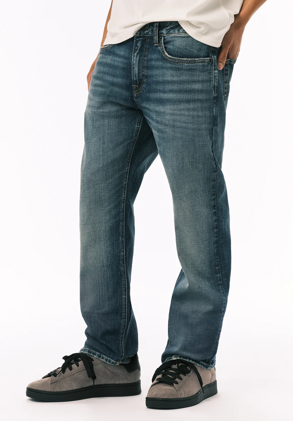 Driven Men's Relaxed Straight Jeans, Veined and Worked - BM26147 - Image 4